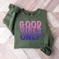 Good Vibes Only Purple Gradient Design - Good Vibes Unisex Crewneck T-Shirt Sweatshirt Hoodie