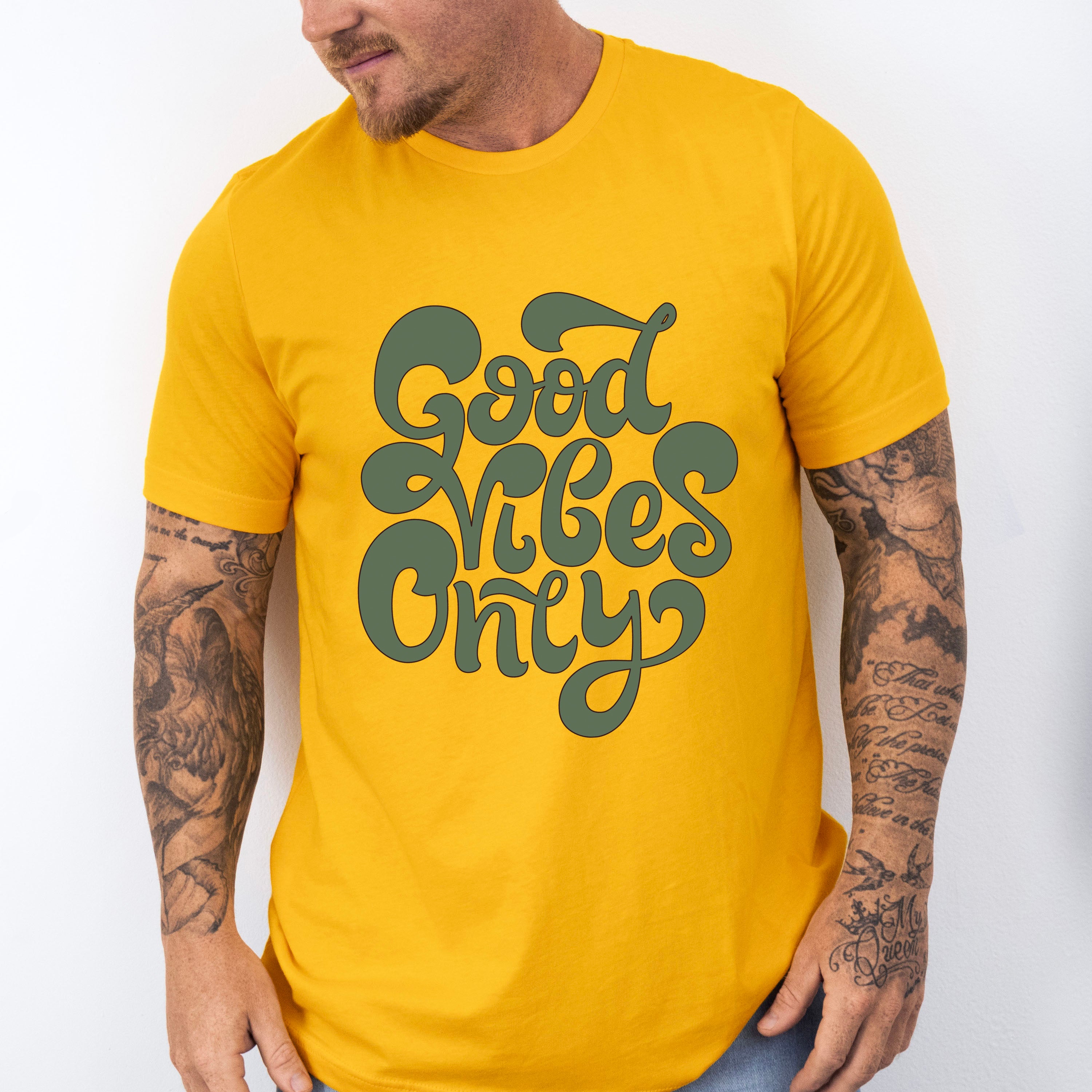 Good Vibes Only Green Design - Good Vibes Unisex Crewneck T-Shirt Sweatshirt Hoodie