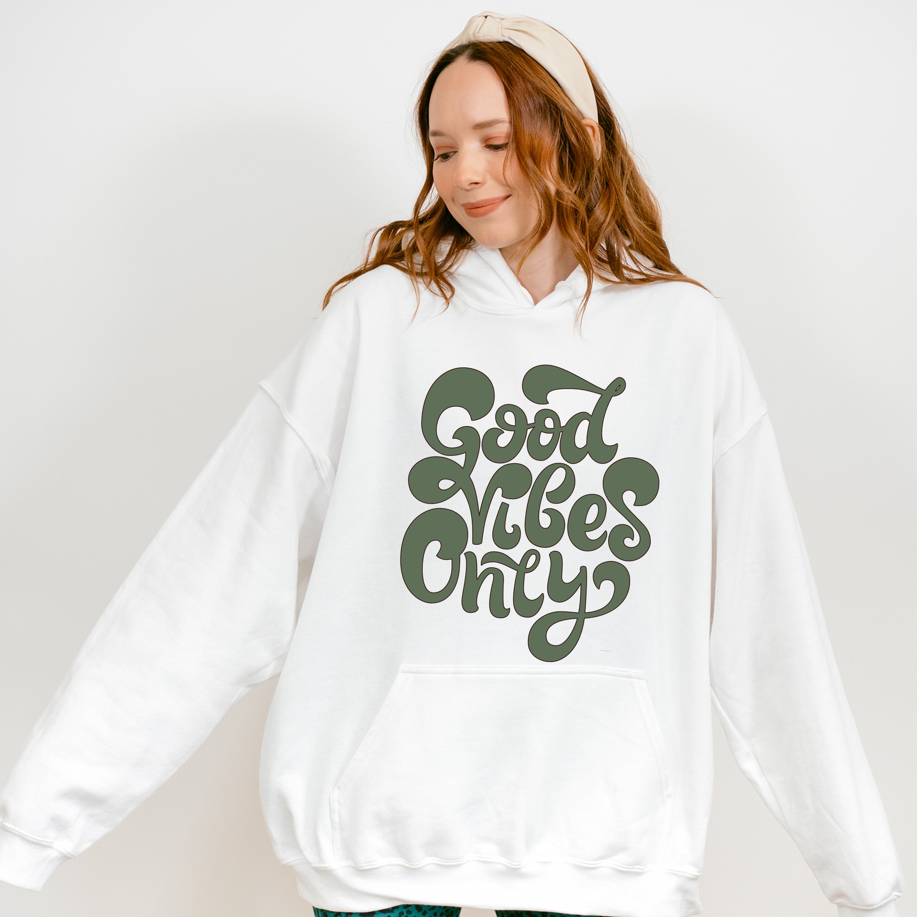 Good Vibes Only Green Design - Good Vibes Unisex Crewneck T-Shirt Sweatshirt Hoodie