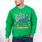Good Vibes Only Green And Purple Design - Good Vibes Unisex Crewneck T-Shirt Sweatshirt Hoodie