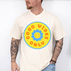 Good Vibes Only Yellow And Blue Flower Design - Good Vibes Unisex Crewneck T-Shirt Sweatshirt Hoodie