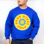 Good Vibes Only Yellow And Blue Flower Design - Good Vibes Unisex Crewneck T-Shirt Sweatshirt Hoodie