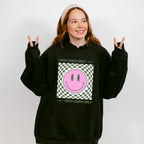 Good Vibes Only Checkered Smiley Design - Good Vibes Unisex Crewneck T-Shirt Sweatshirt Hoodie