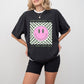 Good Vibes Only Checkered Smiley Design - Good Vibes Unisex Crewneck T-Shirt Sweatshirt Hoodie