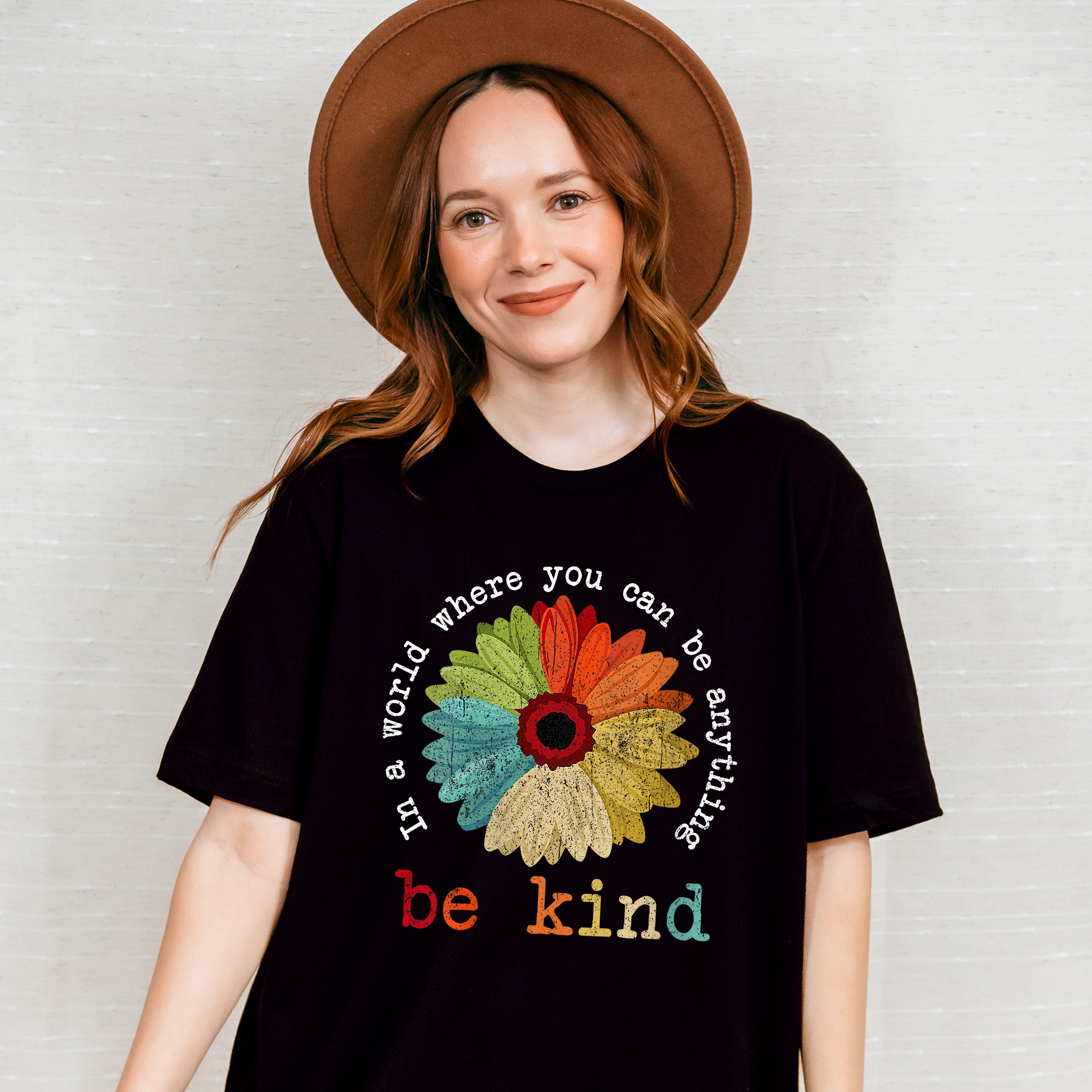 Be Kind Colorful Sunflower Design - Be Kind Unisex Crewneck T-Shirt Sweatshirt Hoodie