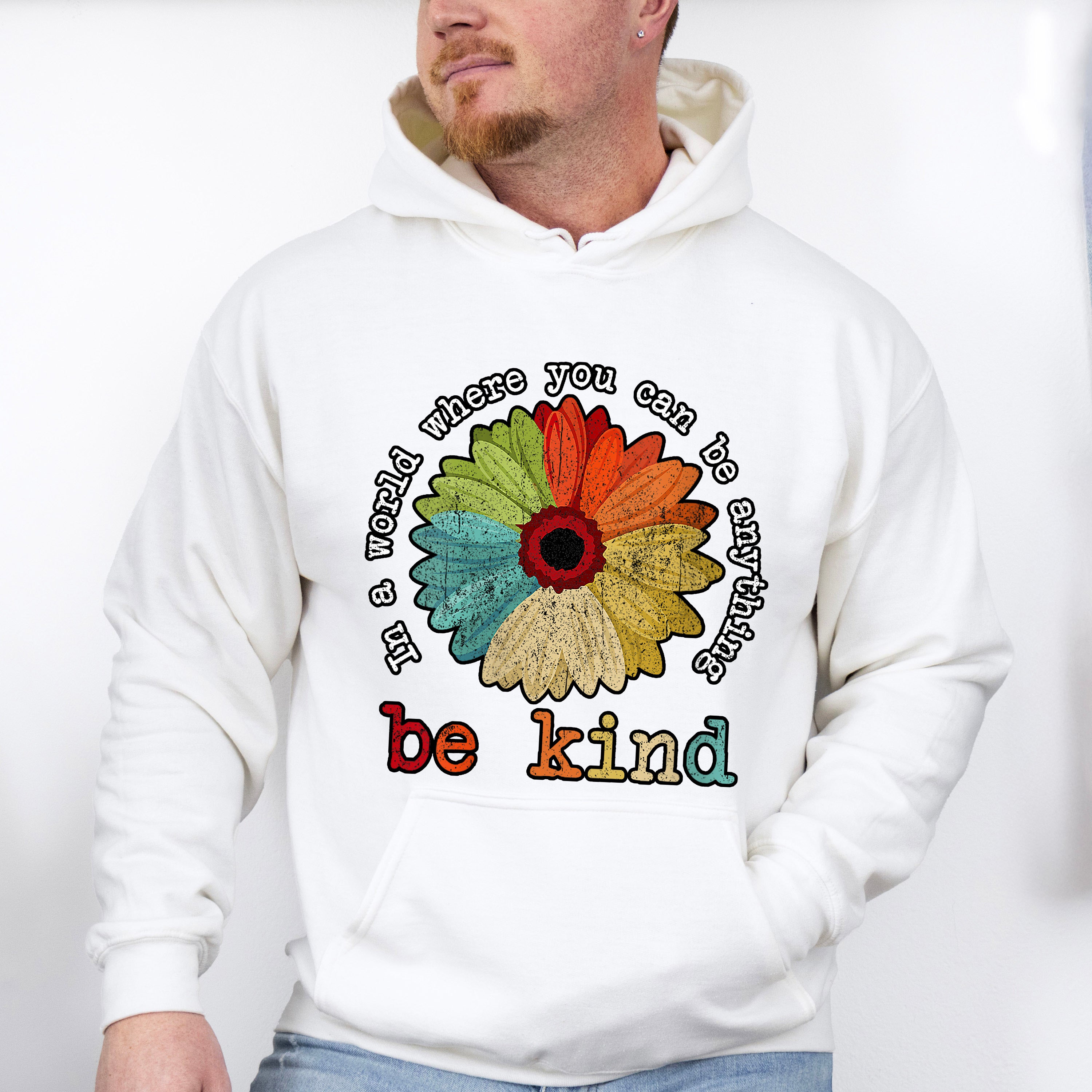 Be Kind Colorful Sunflower Design - Be Kind Unisex Crewneck T-Shirt Sweatshirt Hoodie