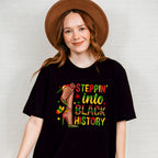 High Heels Steppin Into Black History Design Black Lives Matter Unisex Crewneck T-Shirt Sweatshirt Hoodie