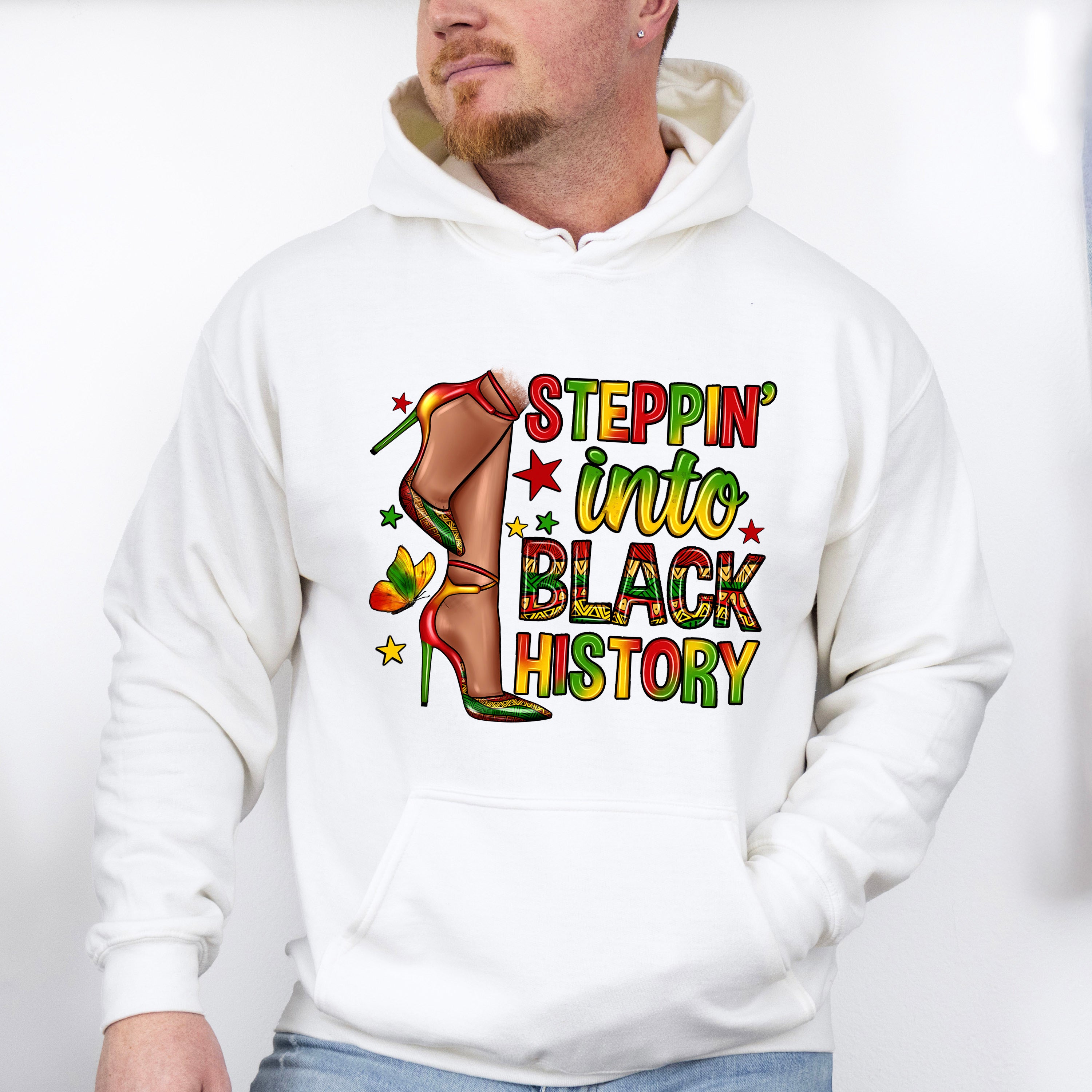 High Heels Steppin Into Black History Design Black Lives Matter Unisex Crewneck T-Shirt Sweatshirt Hoodie