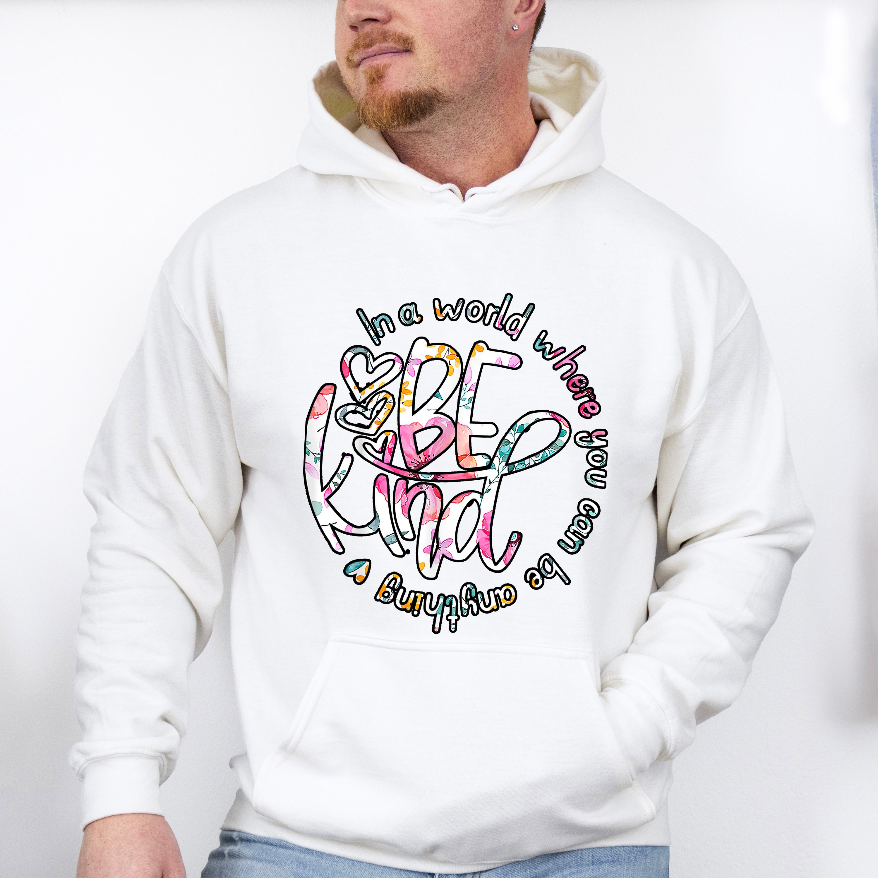 Be Kind Colorful Flower Design - Be Kind Unisex Crewneck T-Shirt Sweatshirt Hoodie