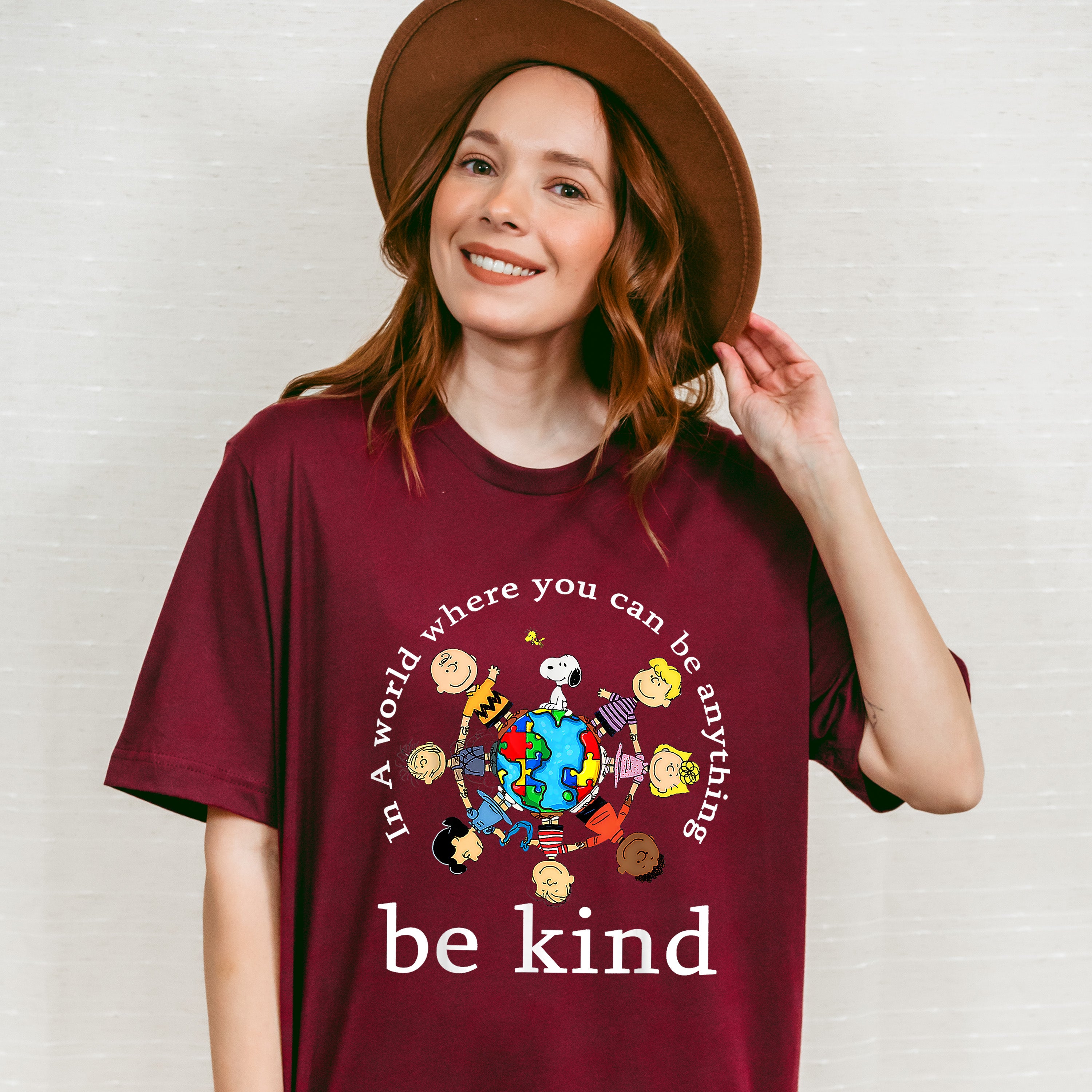 Be Kind World Jigsaw Puzzle Child Design - Be Kind Unisex Crewneck T-Shirt Sweatshirt Hoodie