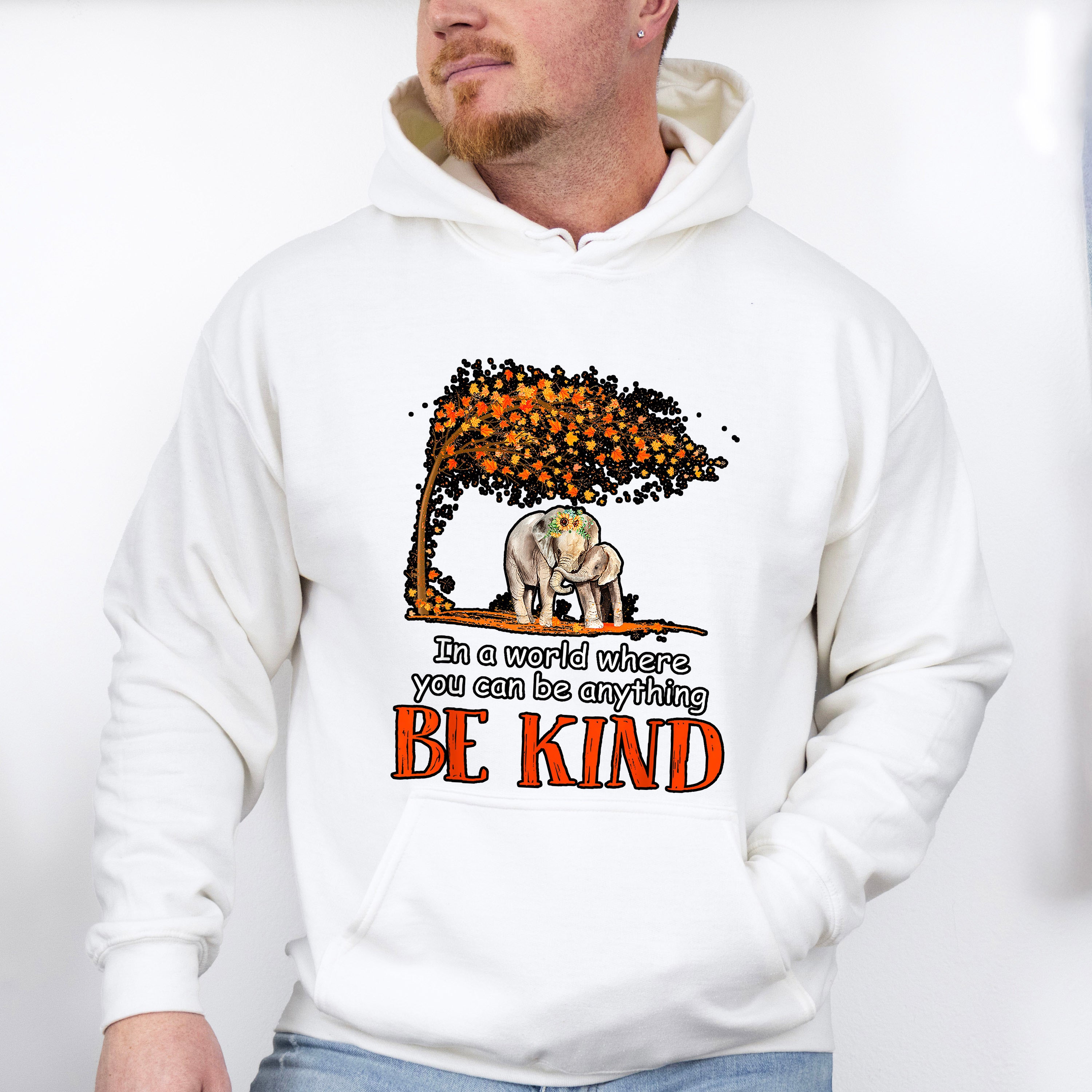 Be Kind Elephant Tree Design - Be Kind Unisex Crewneck T-Shirt Sweatshirt Hoodie