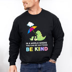 Be Kind Dinosaur Umbrella Design - Be Kind Unisex Crewneck T-Shirt Sweatshirt Hoodie