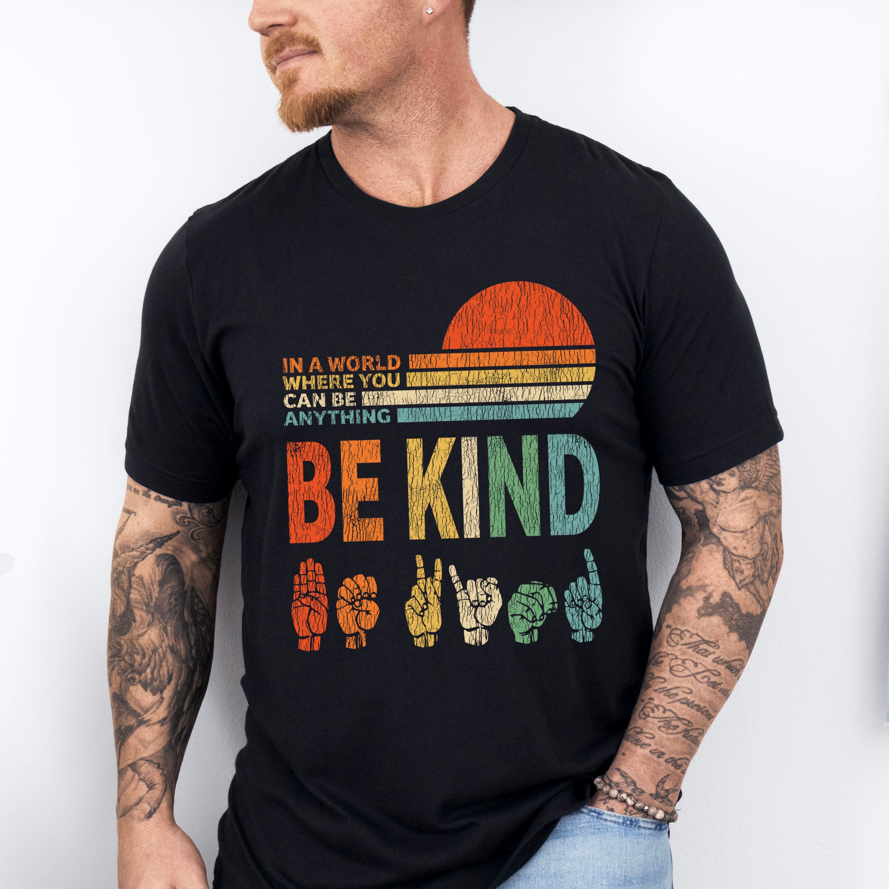 You Can Be Anything Be Kind Colorful Design - Be Kind Unisex Crewneck T-Shirt Sweatshirt Hoodie