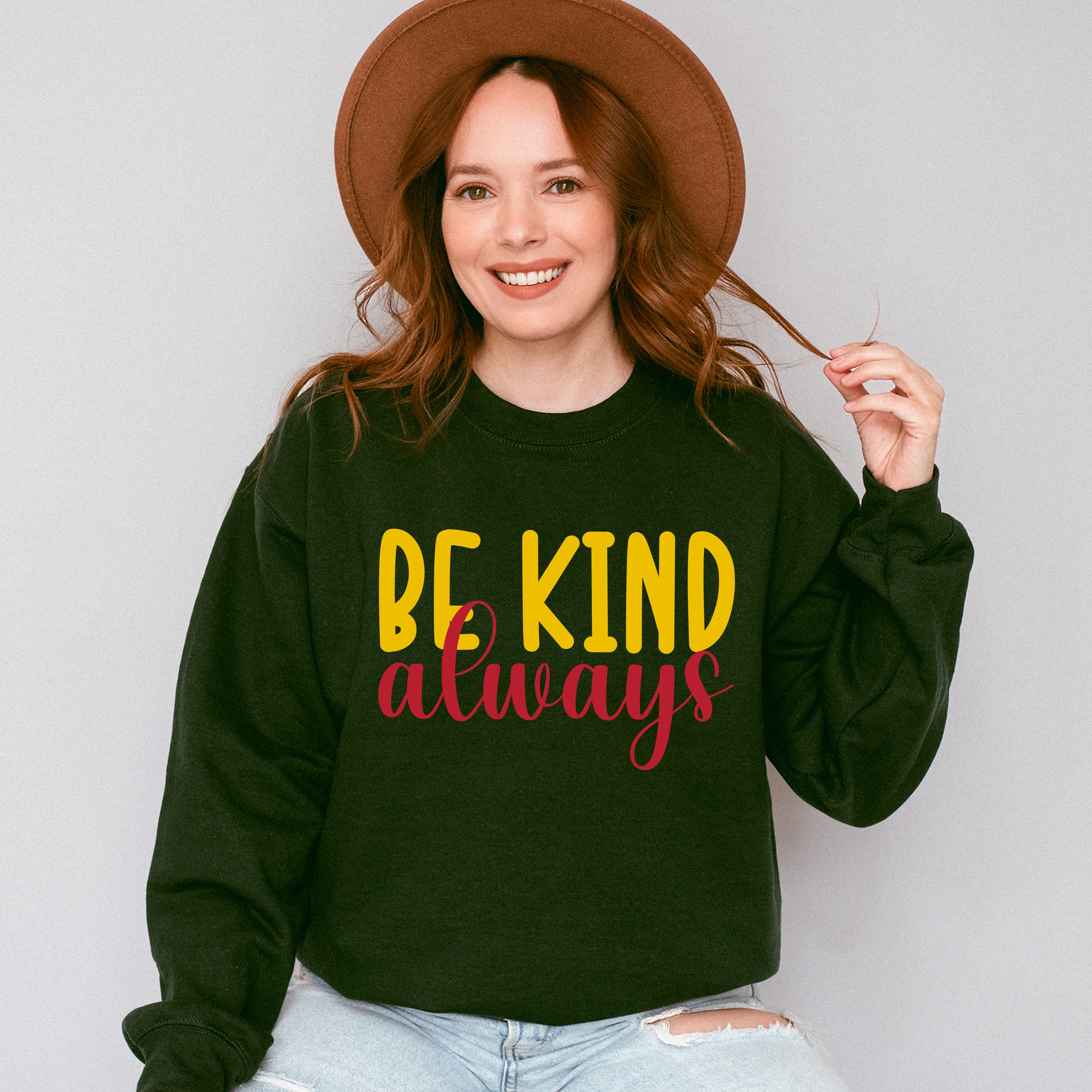 Be Kind Always Yellow And Red Design - Be Kind Unisex Crewneck T-Shirt Sweatshirt Hoodie