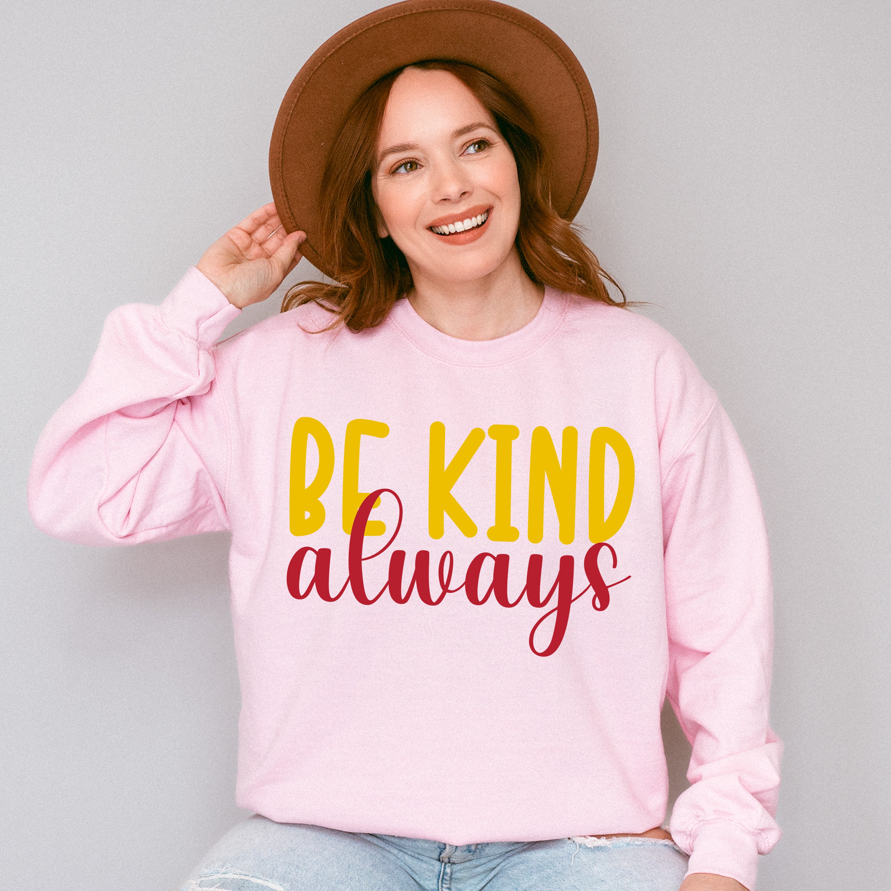Be Kind Always Yellow And Red Design - Be Kind Unisex Crewneck T-Shirt Sweatshirt Hoodie