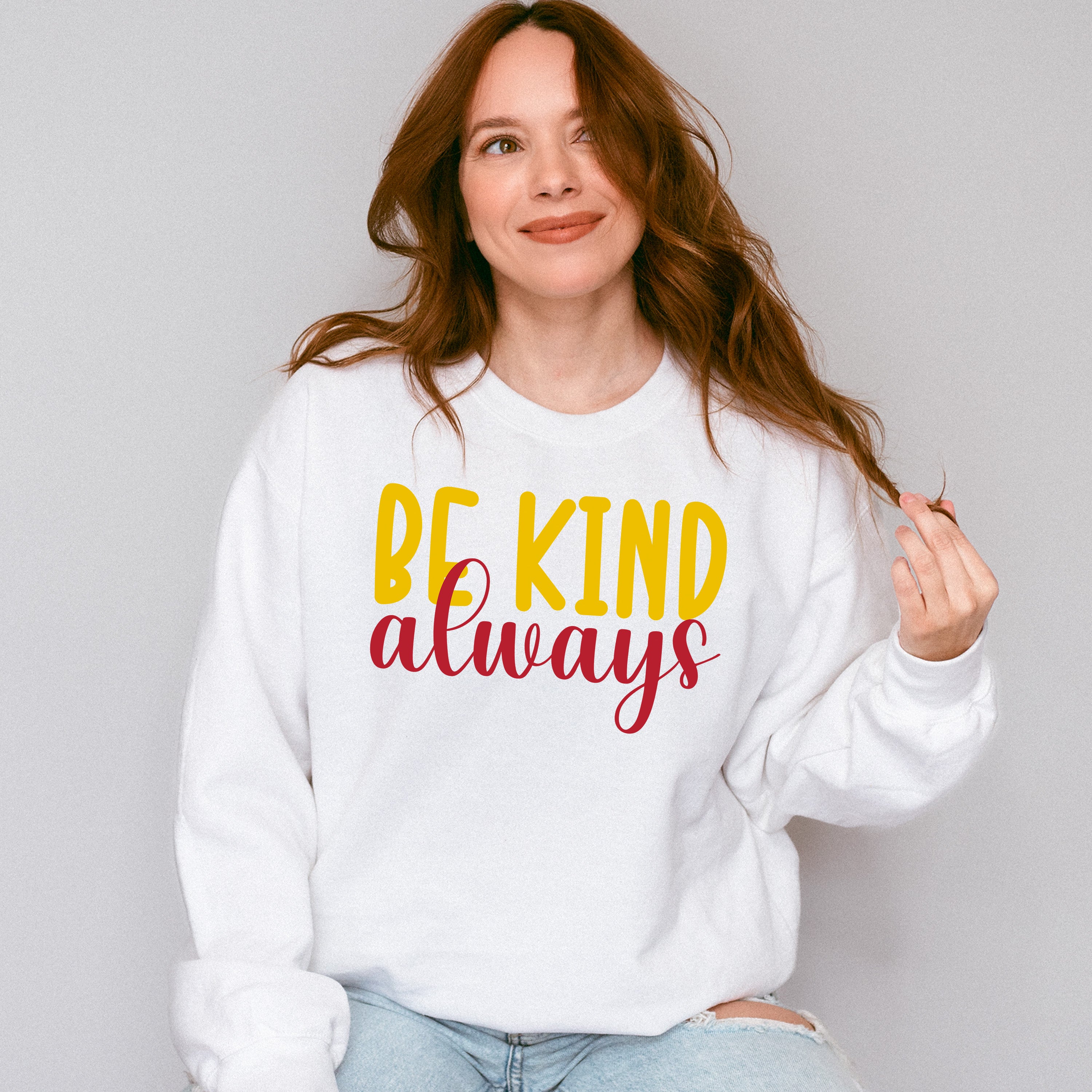 Be Kind Always Yellow And Red Design - Be Kind Unisex Crewneck T-Shirt Sweatshirt Hoodie