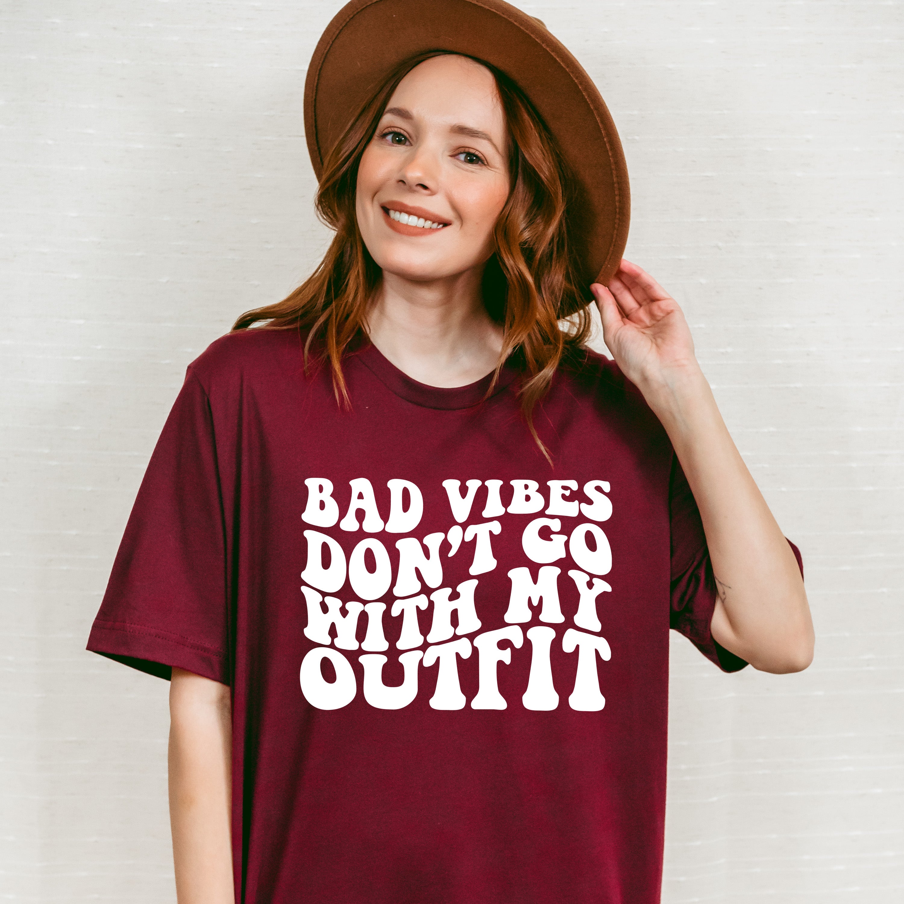 Bad Vibes Don't Go With My Outfit - Be Kind Unisex Crewneck T-Shirt Sweatshirt Hoodie