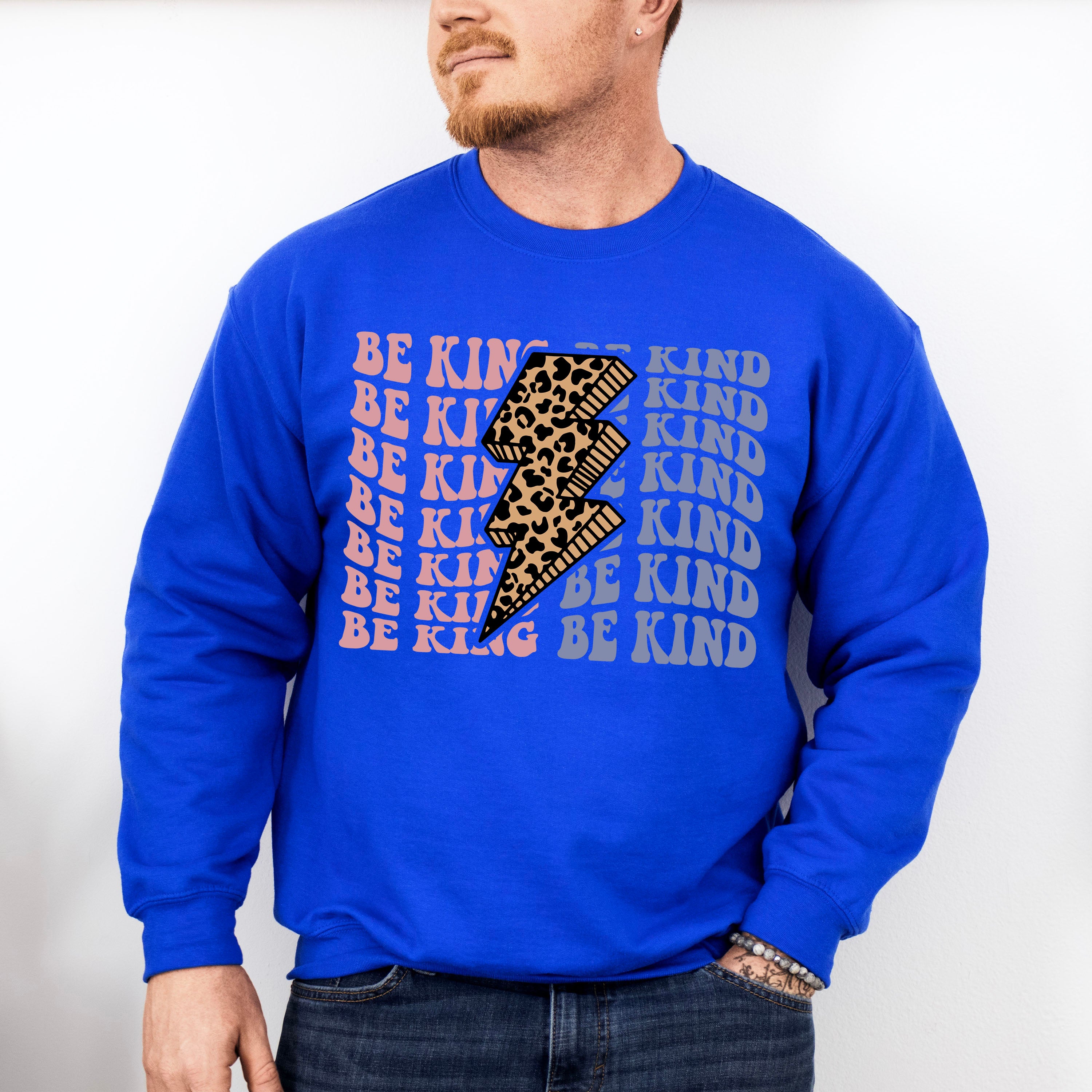 Be Kind Leopard Print Design - Be Kind Unisex Crewneck T-Shirt Sweatshirt Hoodie