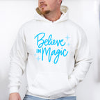 Believe In Magic Blue Cursive Design - Quotes Unisex Crewneck T-Shirt Sweatshirt Hoodie