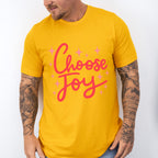 Choose Joy Red Cursive Design - Quotes Unisex Crewneck T-Shirt Sweatshirt Hoodie