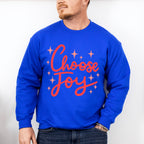 Choose Joy Red Cursive Design - Quotes Unisex Crewneck T-Shirt Sweatshirt Hoodie