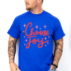Choose Joy Red Cursive Design - Quotes Unisex Crewneck T-Shirt Sweatshirt Hoodie
