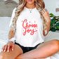 Choose Joy Red Cursive Design - Quotes Unisex Crewneck T-Shirt Sweatshirt Hoodie