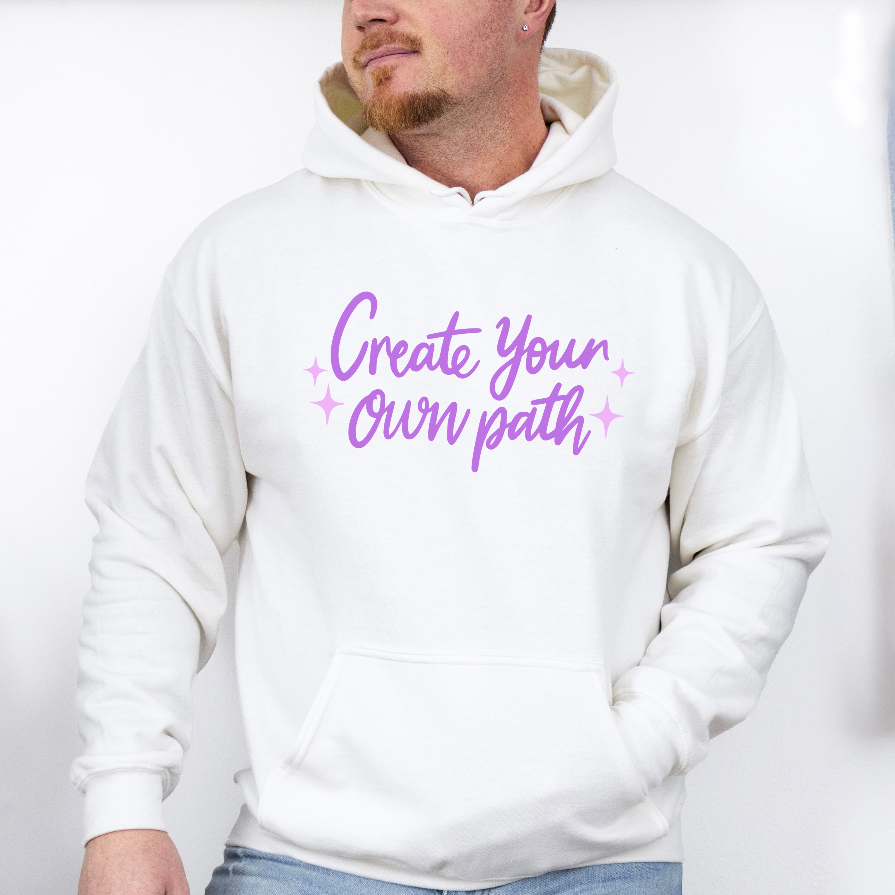 Create Your Own Path Purple Cursive Design - Quotes Unisex Crewneck T-Shirt Sweatshirt Hoodie