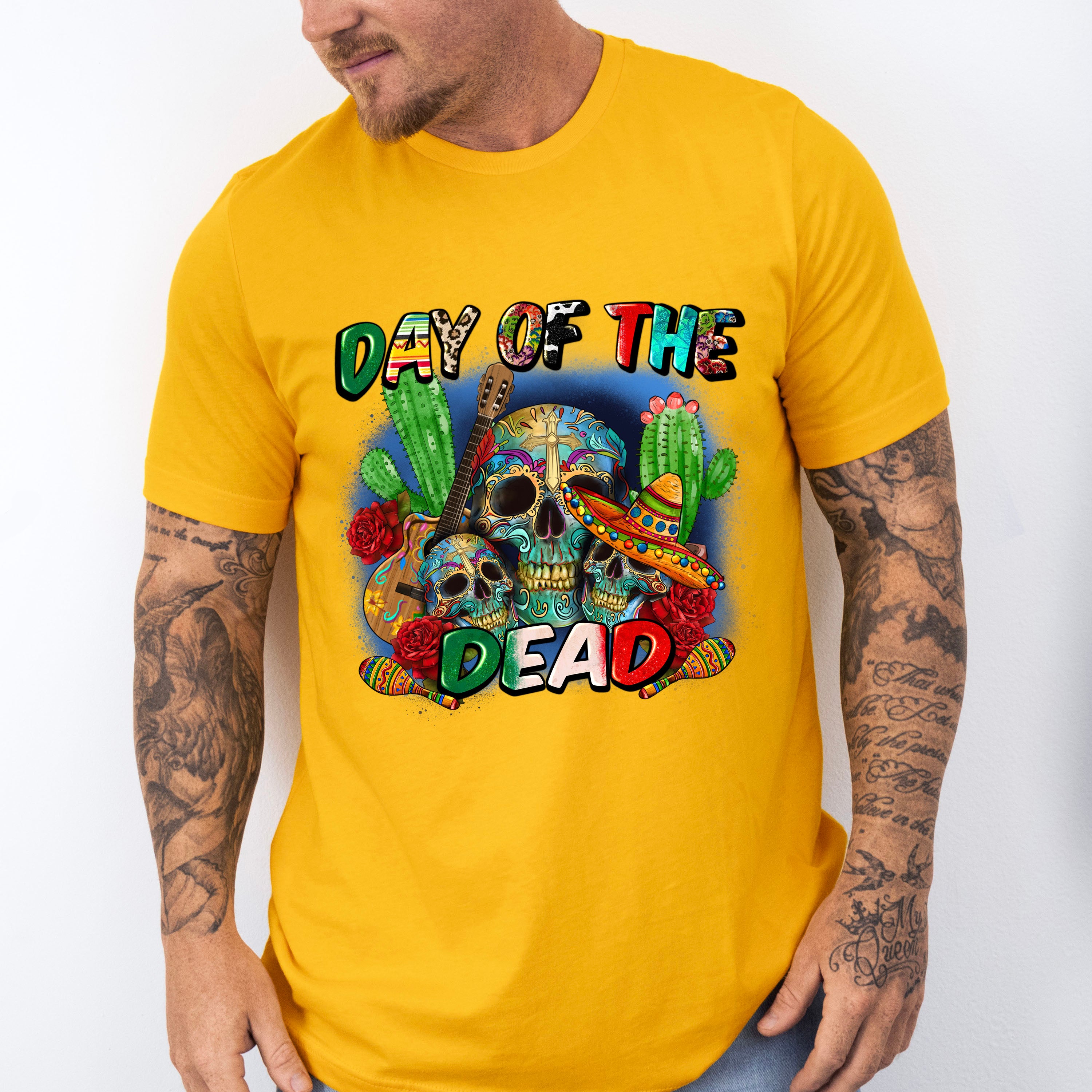 Day Of The Dead Cactus Design - Day Of The Dead Unisex Crewneck T-Shirt Sweatshirt Hoodie
