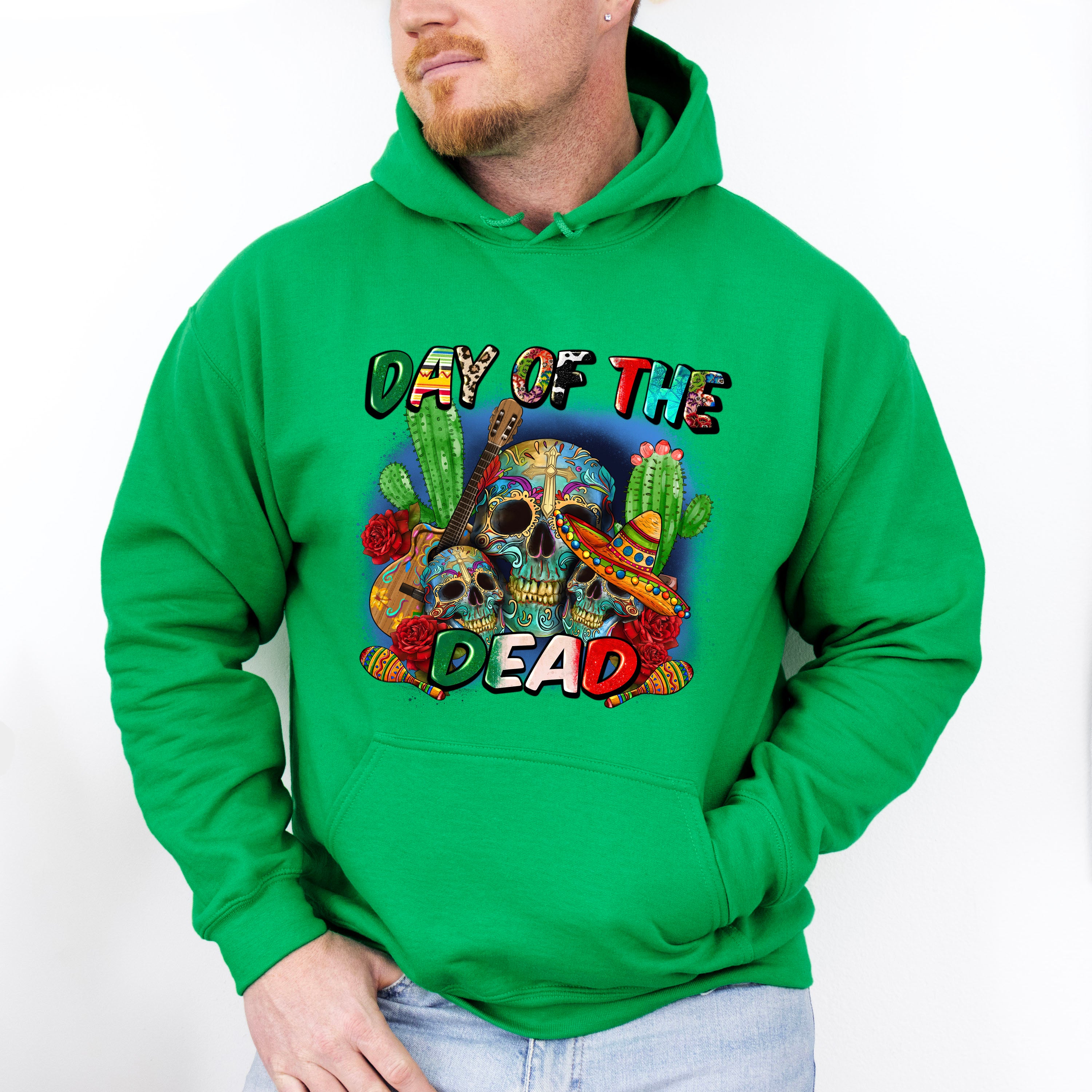 Day Of The Dead Cactus Design - Day Of The Dead Unisex Crewneck T-Shirt Sweatshirt Hoodie