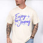 Enjoy The Journey Purple Cursive Design - Quotes Unisex Crewneck T-Shirt Sweatshirt Hoodie