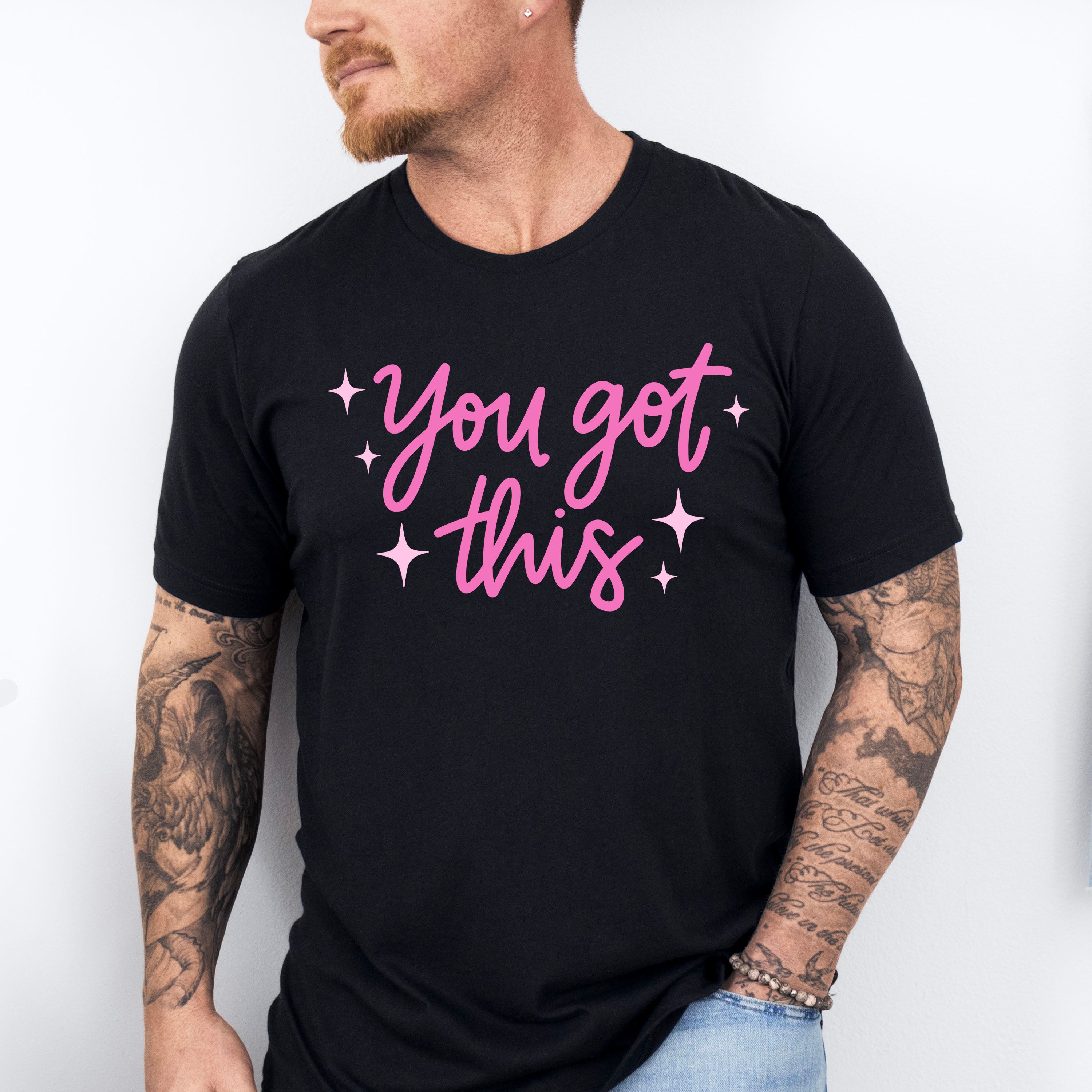 You Got This Pink Cursive Design - Quotes Unisex Crewneck T-Shirt Sweatshirt Hoodie