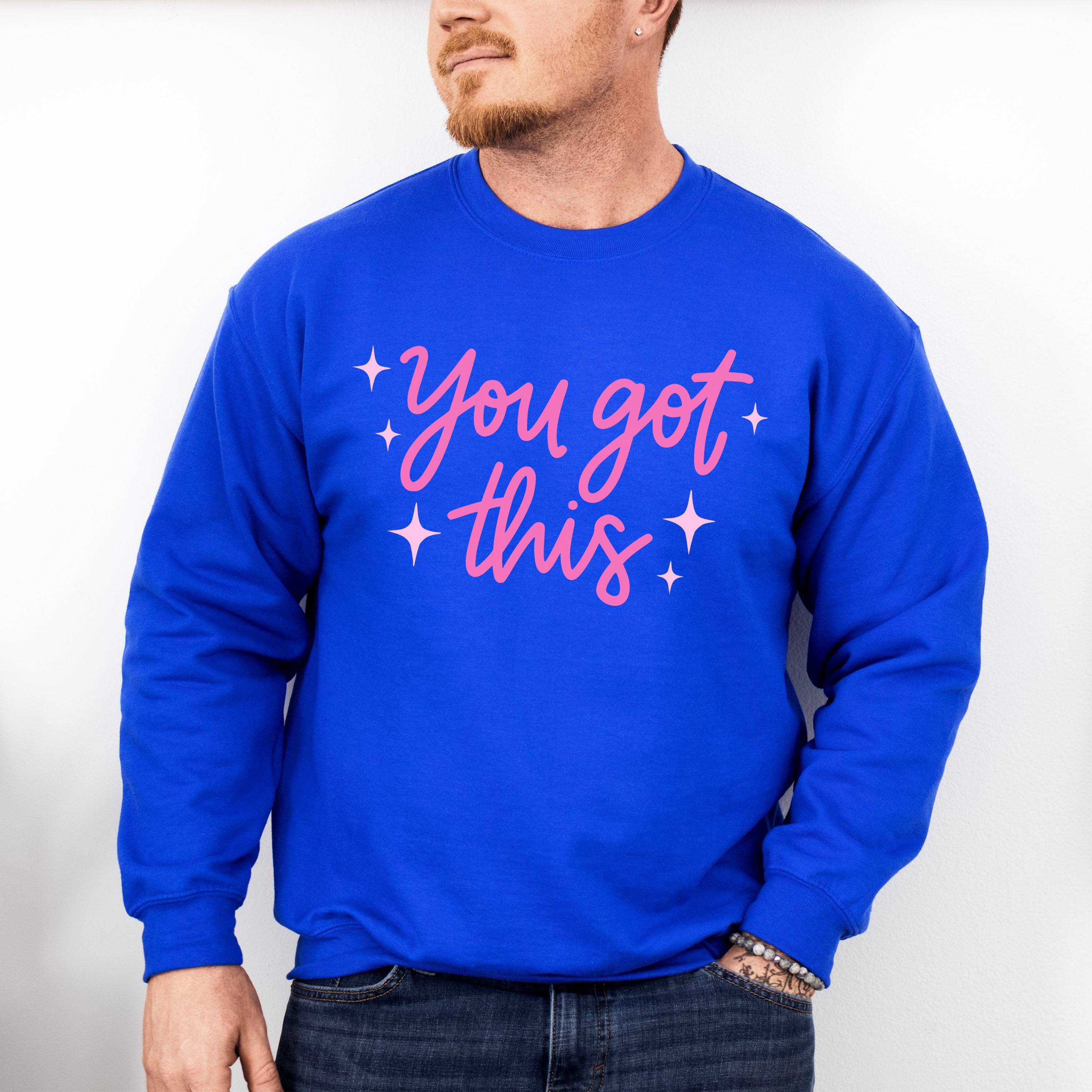 You Got This Pink Cursive Design - Quotes Unisex Crewneck T-Shirt Sweatshirt Hoodie