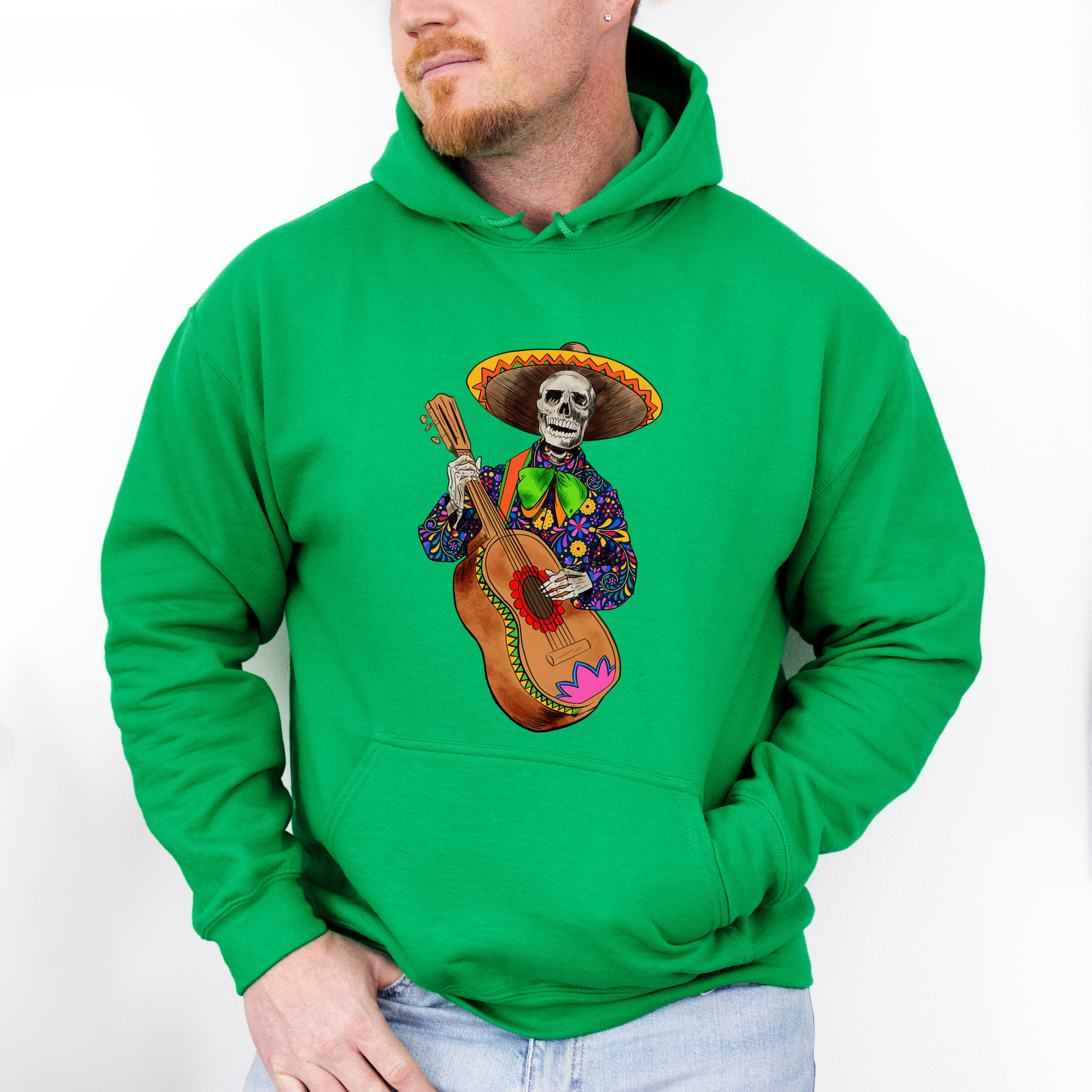 Guitar Playing Skeleton - Day Of The Dead Unisex Crewneck T-Shirt Sweatshirt Hoodie