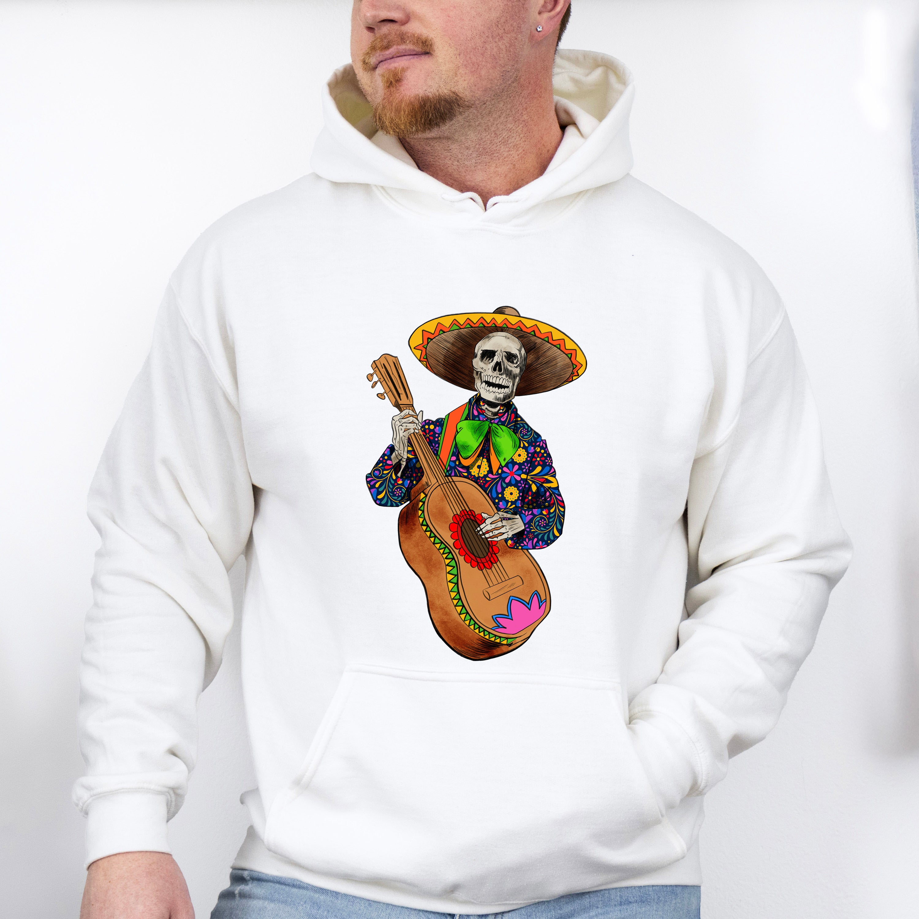 Guitar Playing Skeleton - Day Of The Dead Unisex Crewneck T-Shirt Sweatshirt Hoodie
