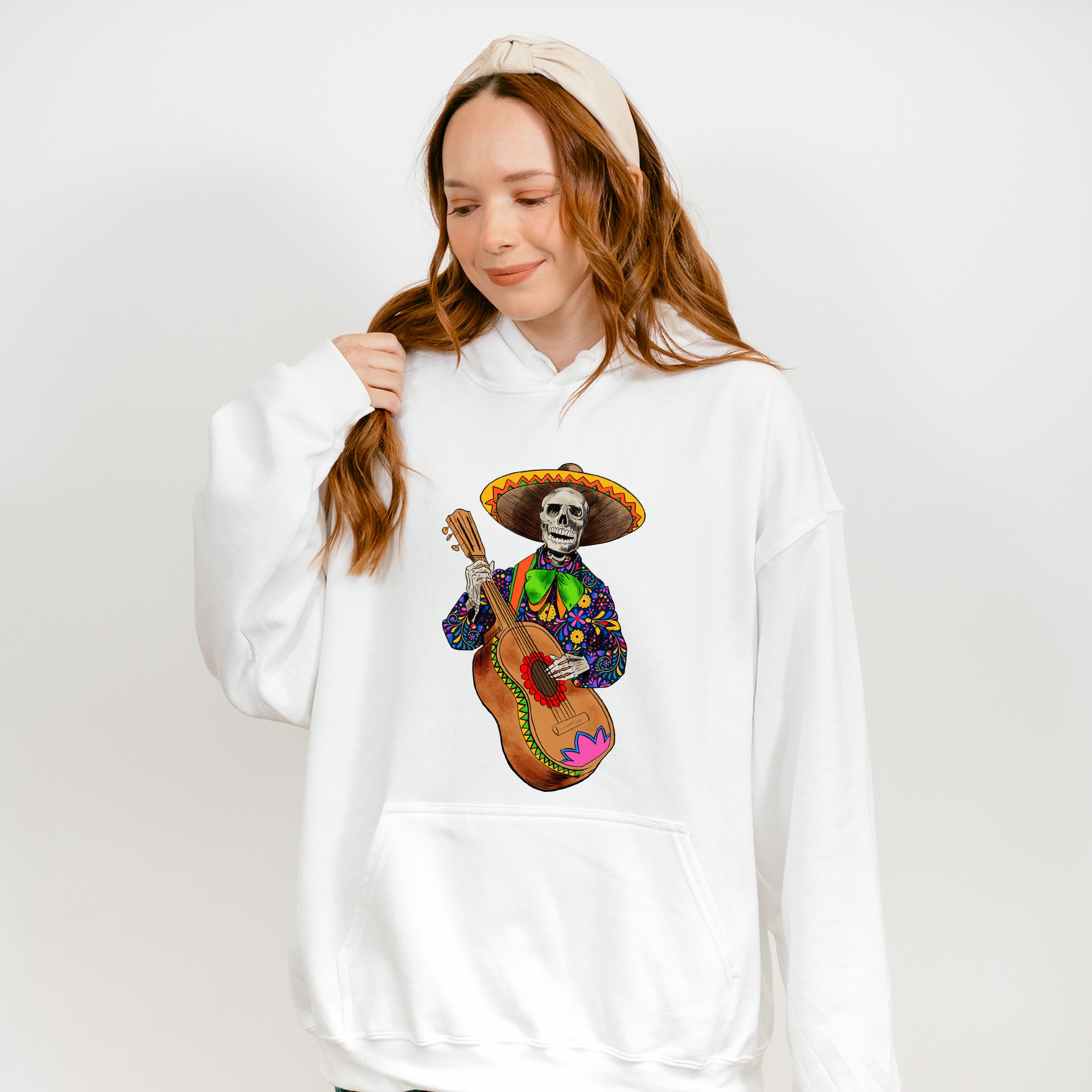 Guitar Playing Skeleton - Day Of The Dead Unisex Crewneck T-Shirt Sweatshirt Hoodie