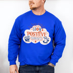 Grow Positive Thoughts Orange And Blue Design - Quotes Unisex Crewneck T-Shirt Sweatshirt Hoodie