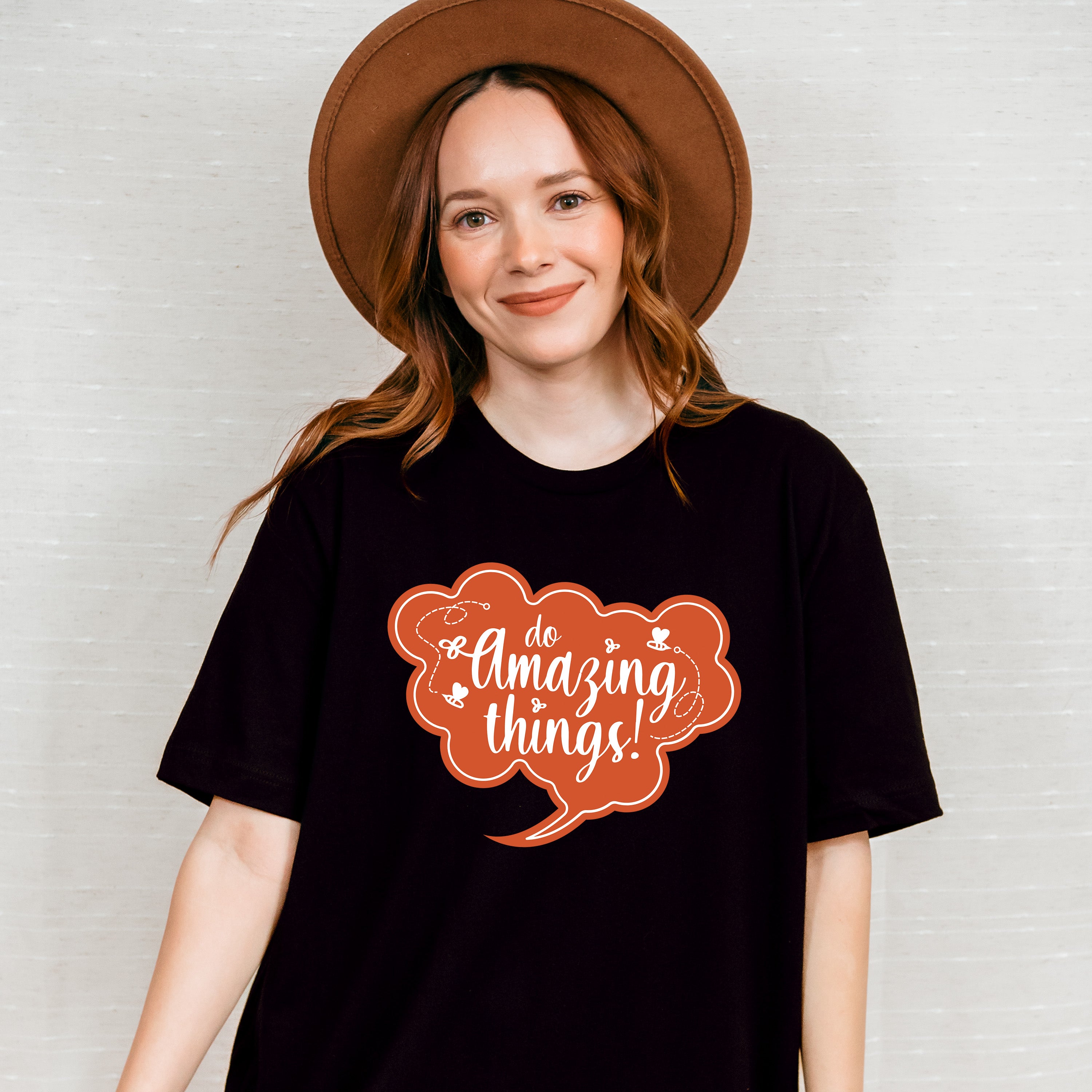 Do Amazing Things Orange Design - Quotes Unisex Crewneck T-Shirt Sweatshirt Hoodie