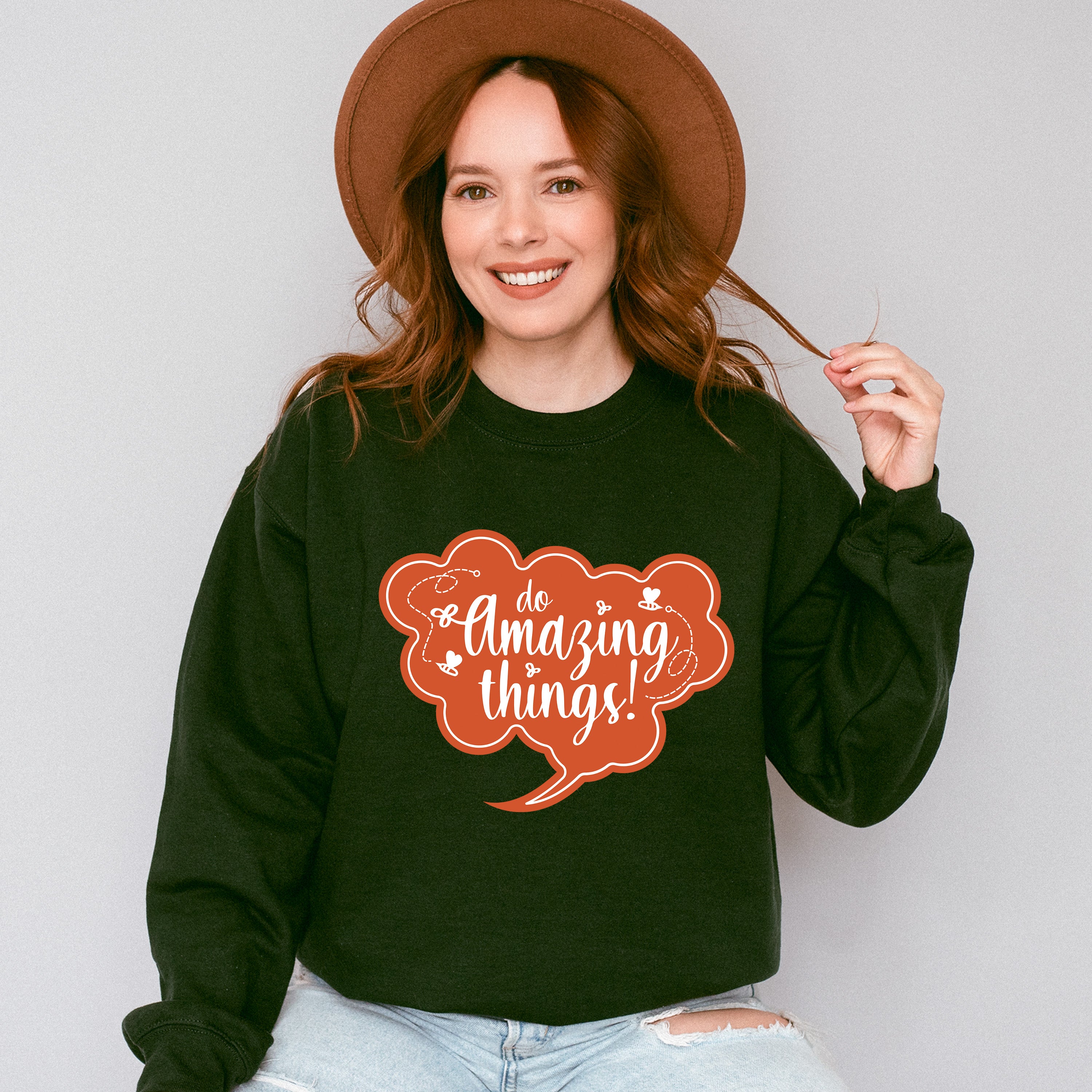Do Amazing Things Orange Design - Quotes Unisex Crewneck T-Shirt Sweatshirt Hoodie