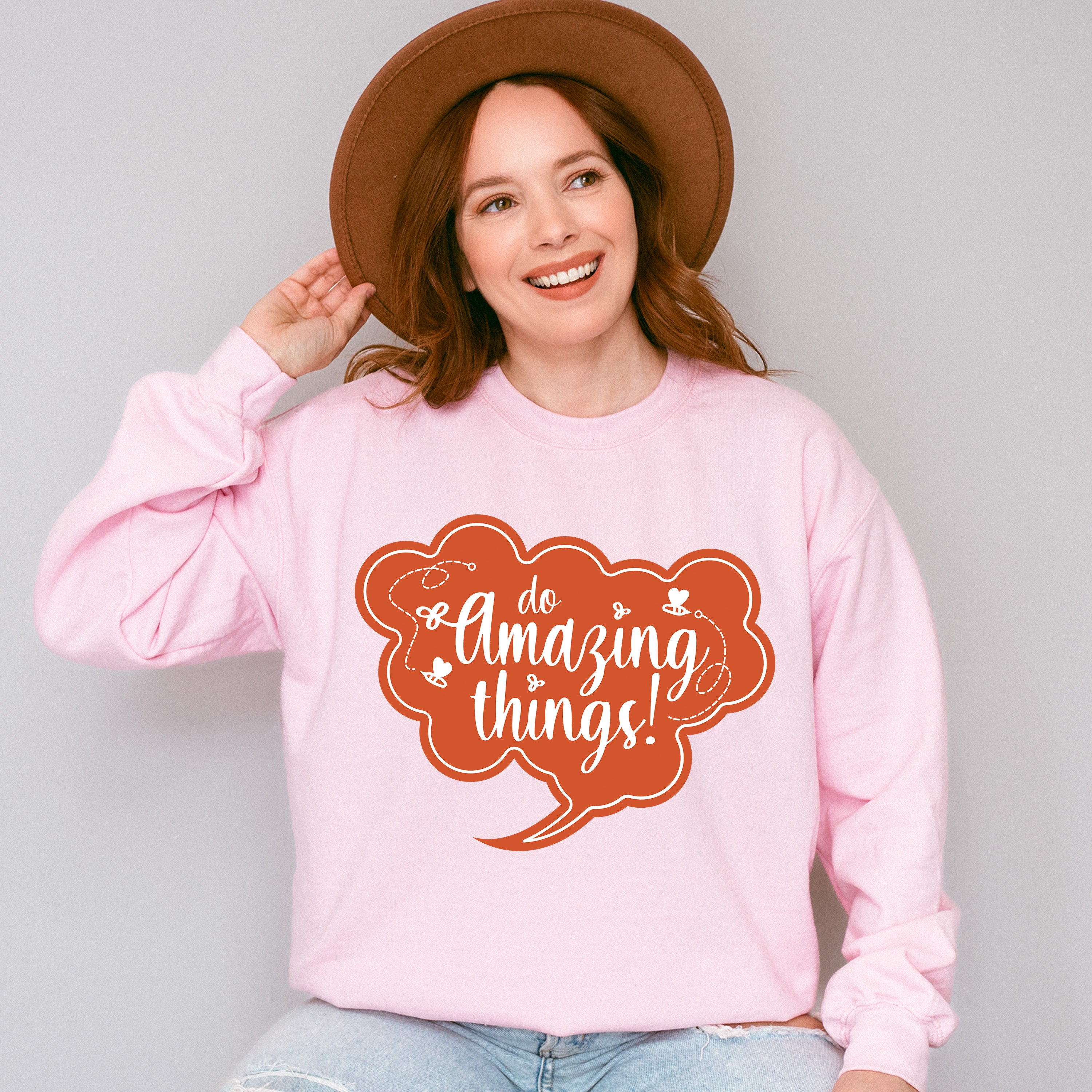 Do Amazing Things Orange Design - Quotes Unisex Crewneck T-Shirt Sweatshirt Hoodie