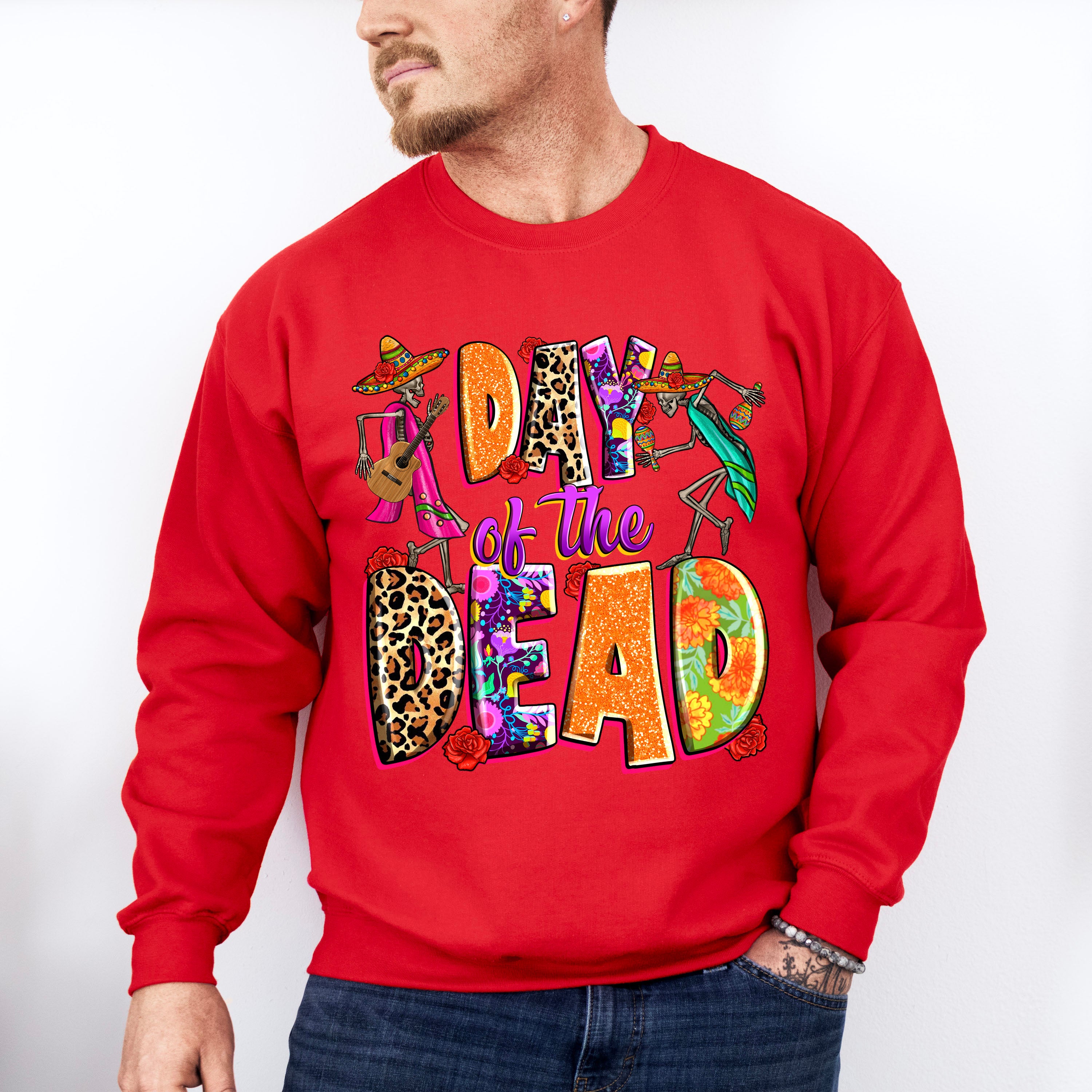 Day Of The Dead Skeletons - Day Of The Dead Unisex Crewneck T-Shirt Sweatshirt Hoodie
