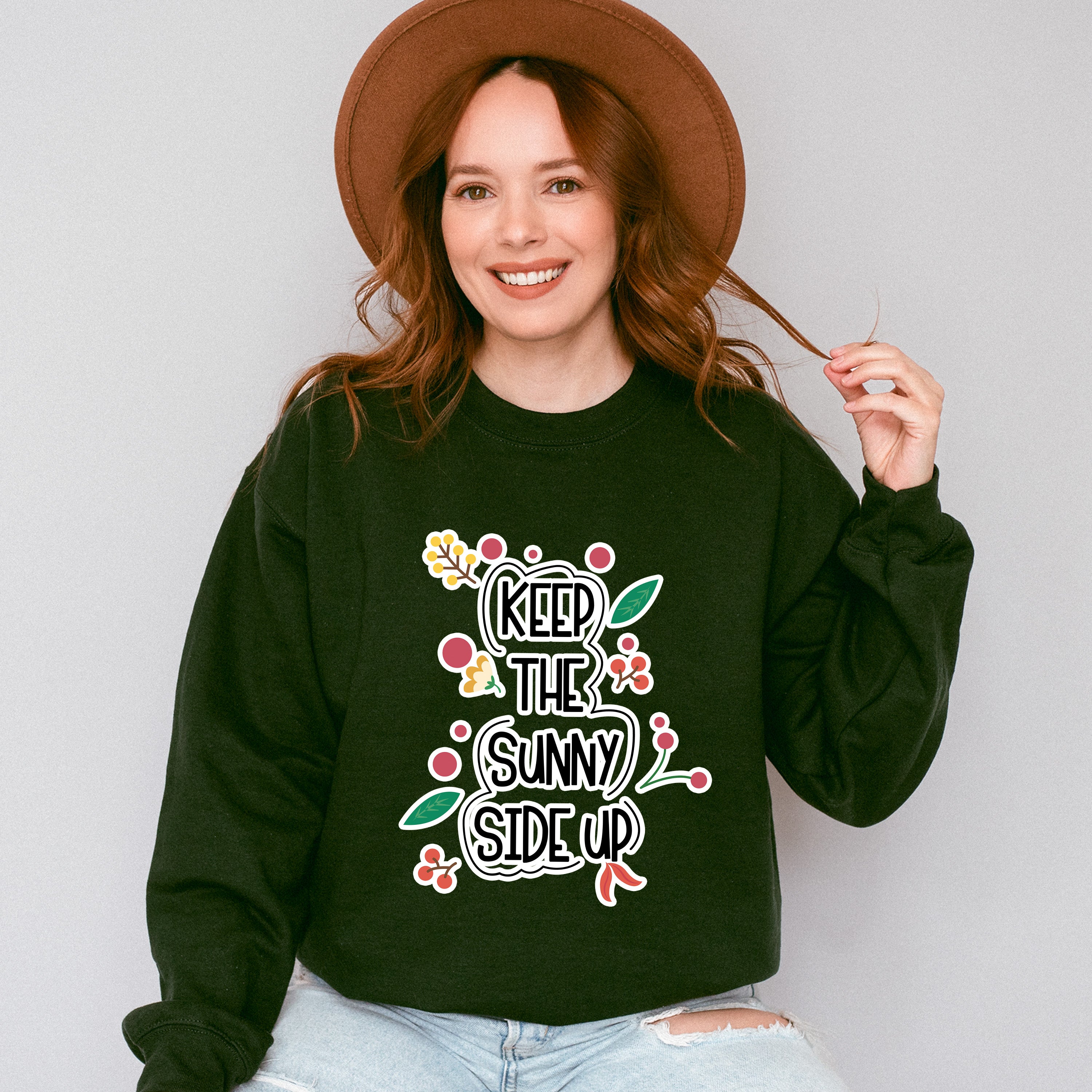 Keep The Sunny Side Up - Quotes Unisex Crewneck T-Shirt Sweatshirt Hoodie