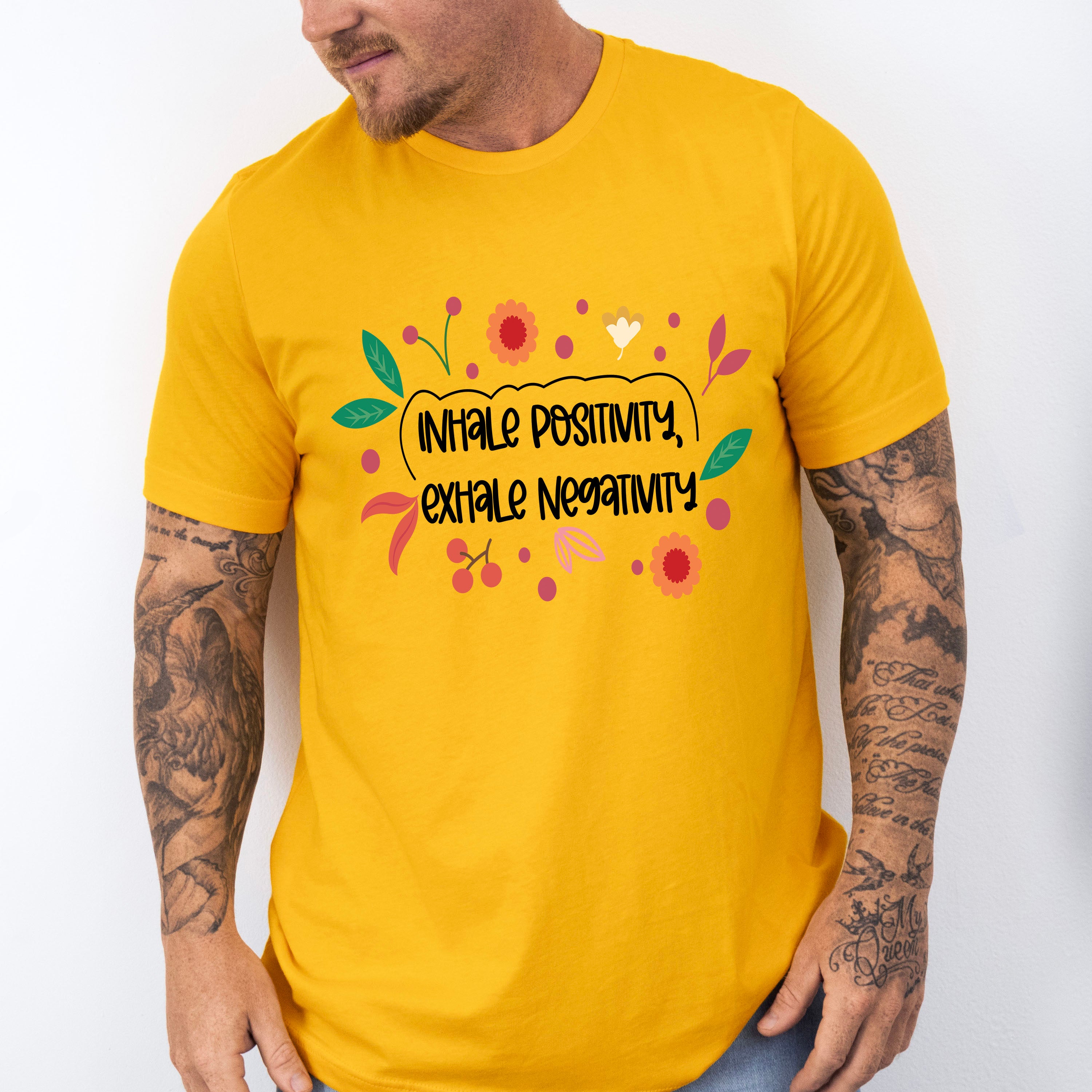 Inhale Positivity Exhale Negativity - Quotes Unisex Crewneck T-Shirt Sweatshirt Hoodie