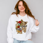 Kinda Emotional Flower Skeleton Design - Skeleton Unisex Crewneck T-Shirt Sweatshirt Hoodie