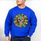 Skeleton Leopard Print Flower Design - Skeleton Unisex Crewneck T-Shirt Sweatshirt Hoodie