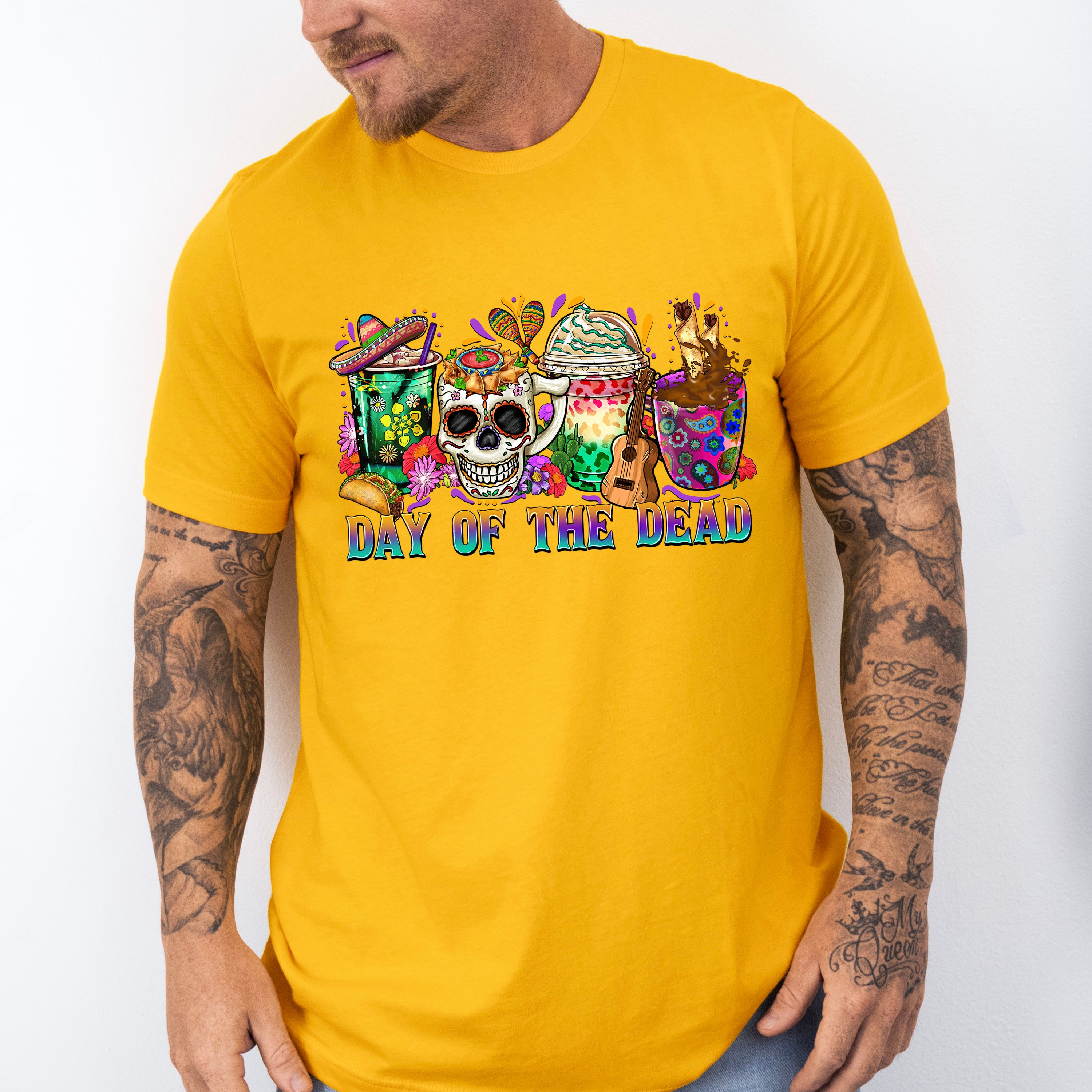 Cups Design - Day Of The Dead Unisex Crewneck T-Shirt Sweatshirt Hoodie