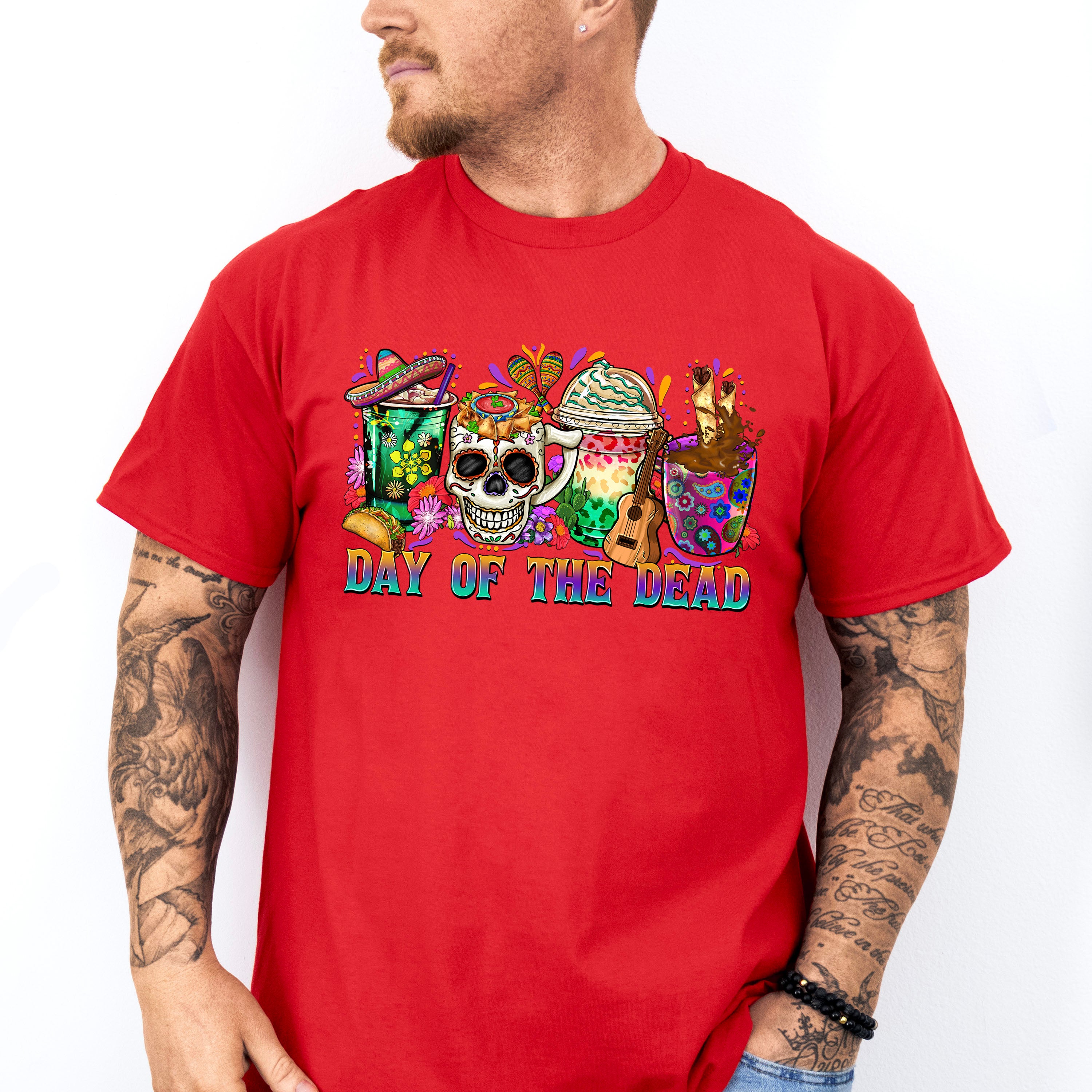 Cups Design - Day Of The Dead Unisex Crewneck T-Shirt Sweatshirt Hoodie