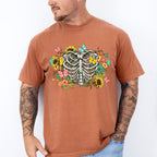 Skeleton Flowers Butterfly Design - Skeleton Unisex Crewneck T-Shirt Sweatshirt Hoodie