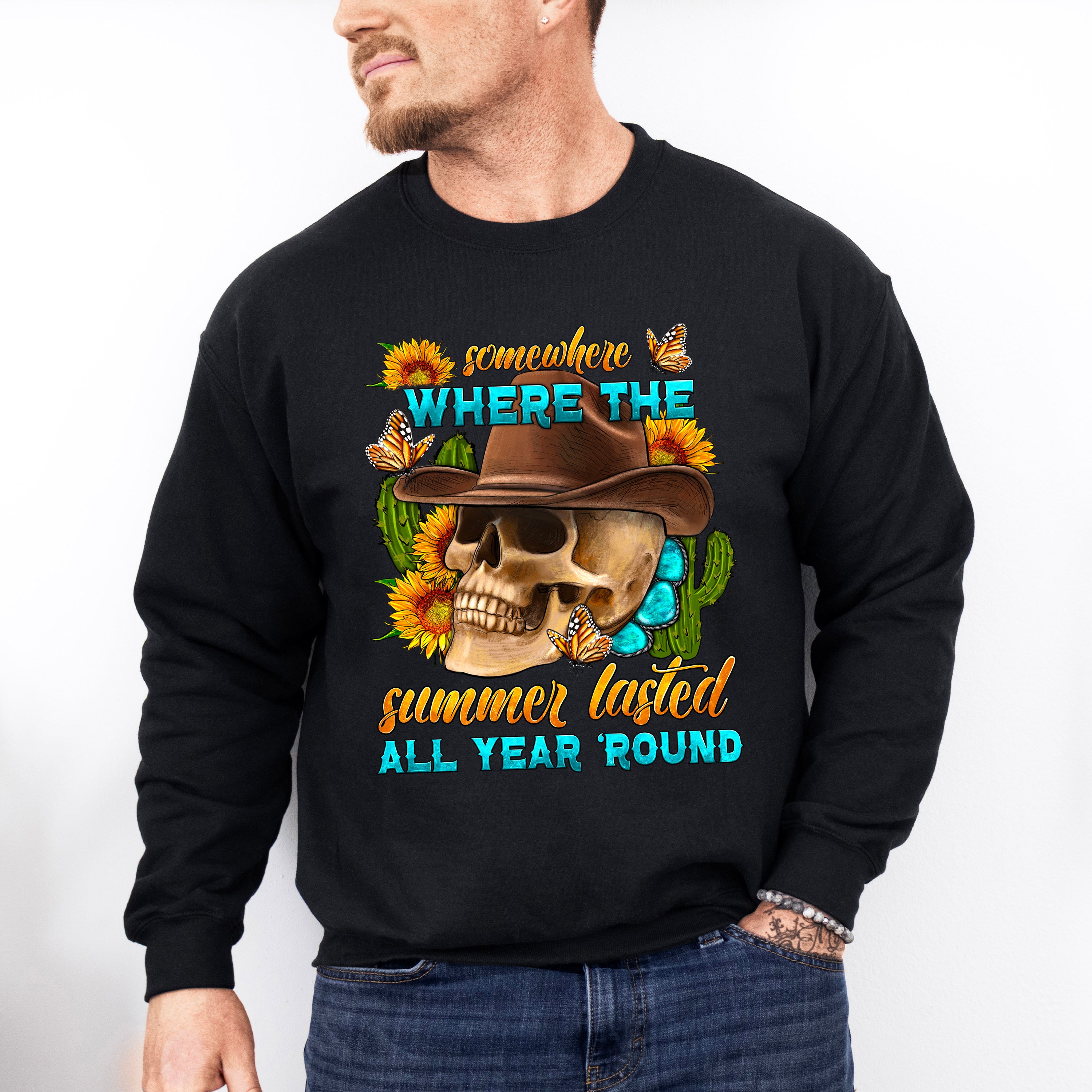 Somewhere Where The Summer Lasted All Year Round - Skeleton Unisex Crewneck T-Shirt Sweatshirt Hoodie