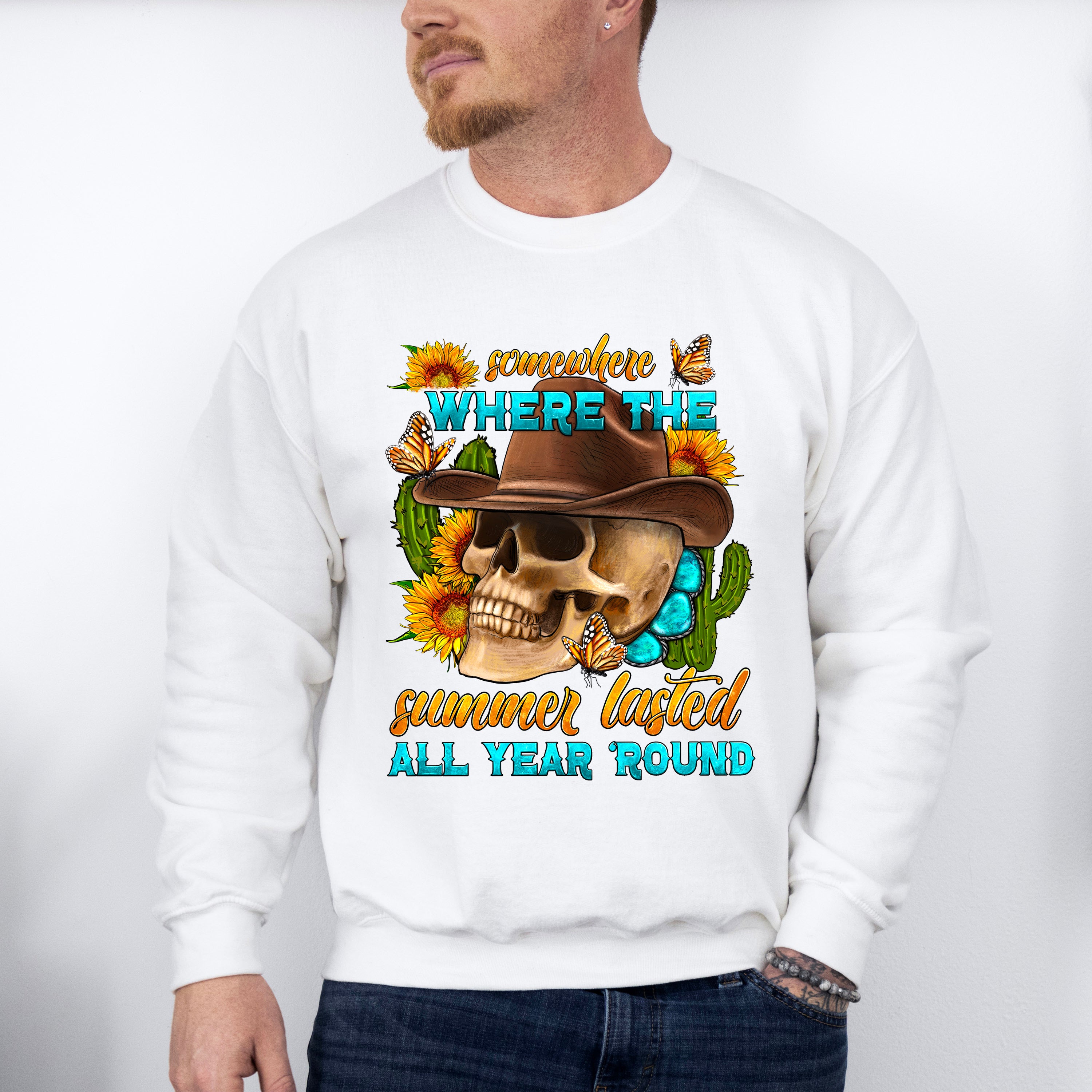Somewhere Where The Summer Lasted All Year Round - Skeleton Unisex Crewneck T-Shirt Sweatshirt Hoodie